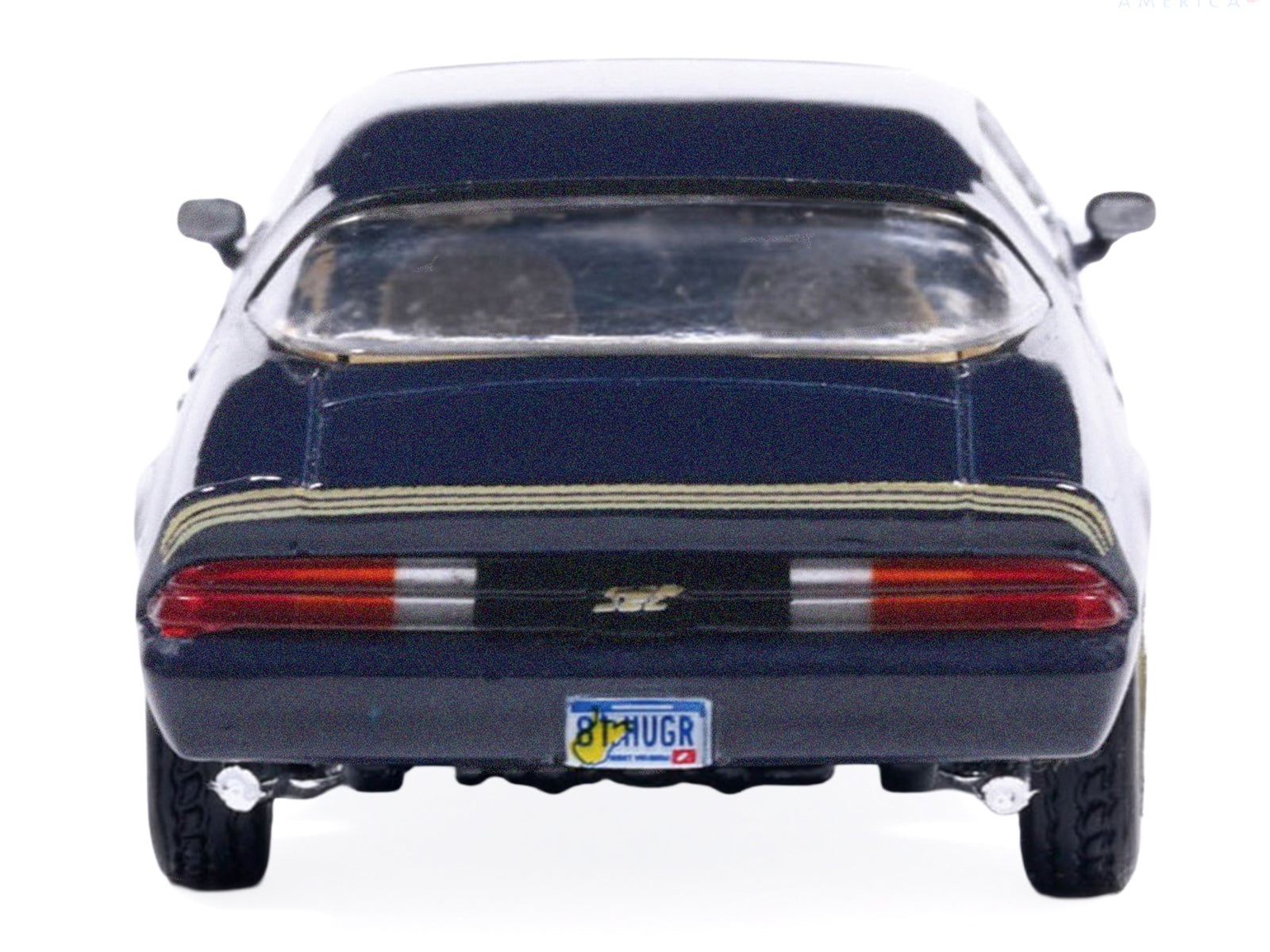 1981 Chevrolet Camaro Z28 Dark Blue Metallic with Gold Stripes and Interior 1/64 Diecast Model Car by IXO Models - image 5