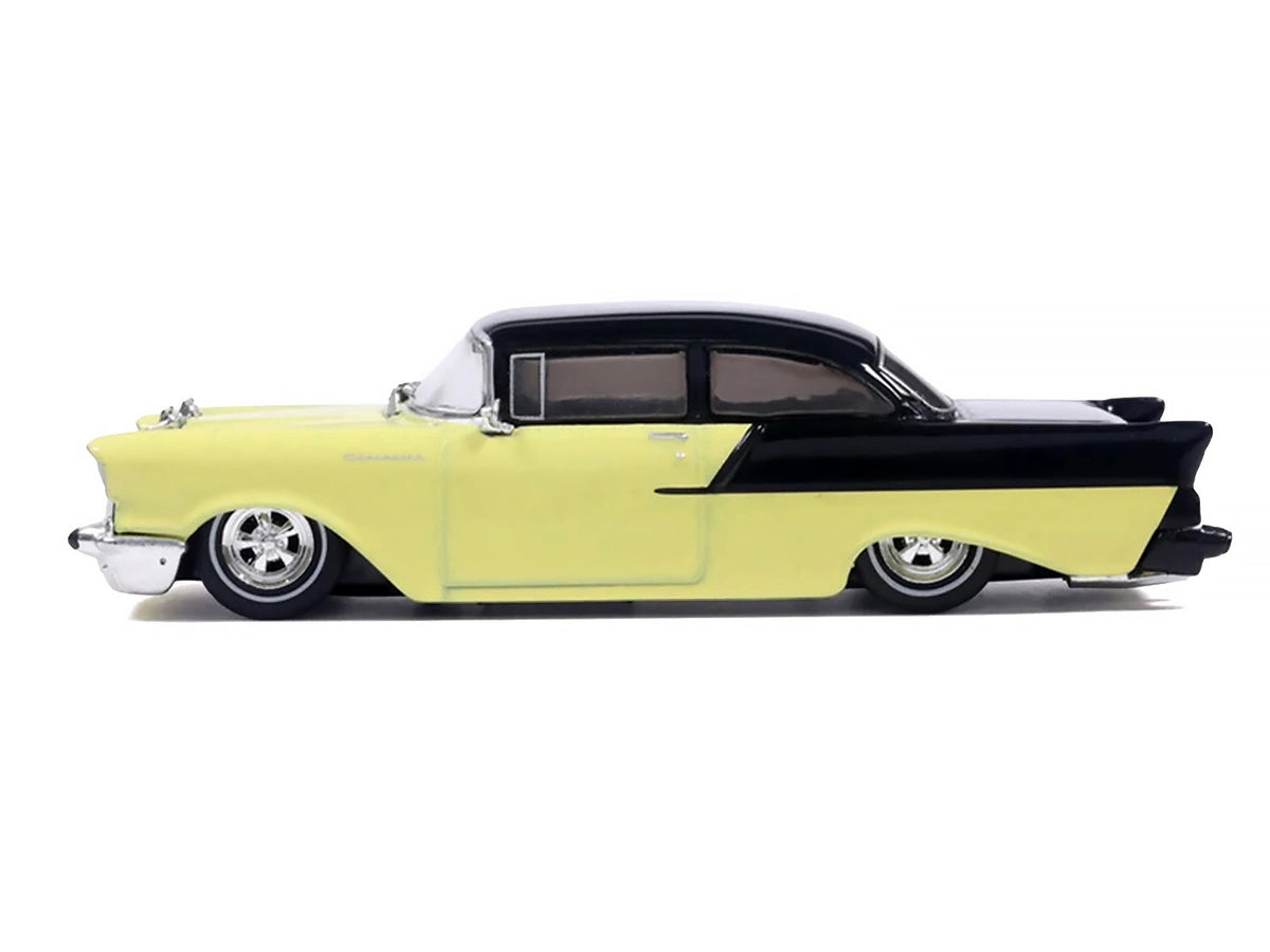 1957 Chevrolet One-Fifty Lowered Colonial Cream and Onyx Black 1/64 Diecast Model Car by IXO Models