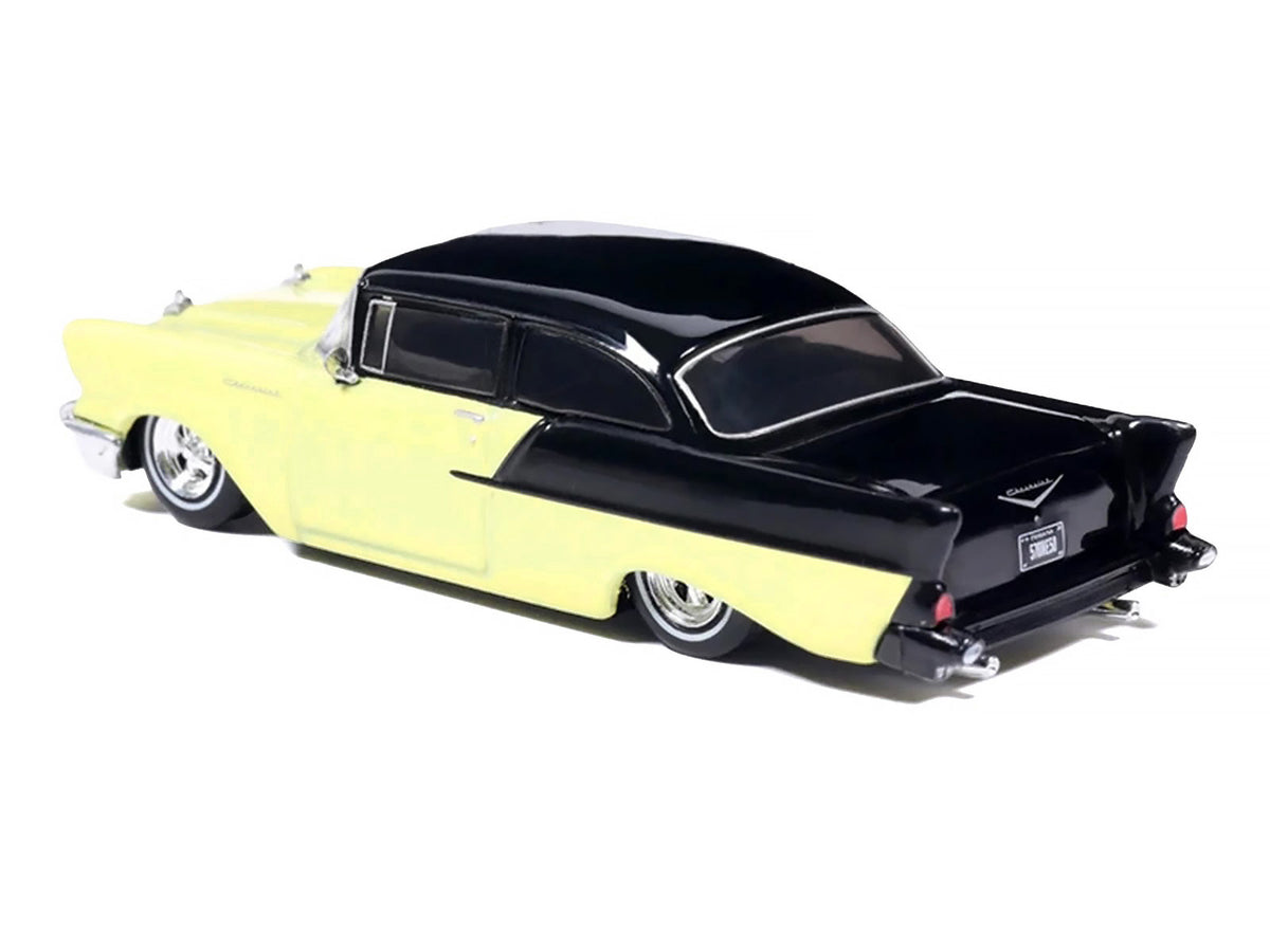 1957 Chevrolet One-Fifty Lowered Colonial Cream and Onyx Black 1/64 Diecast Model Car by IXO Models