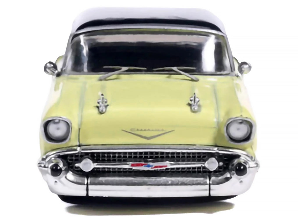 1957 Chevrolet One-Fifty Lowered Colonial Cream and Onyx Black 1/64 Diecast Model Car by IXO Models