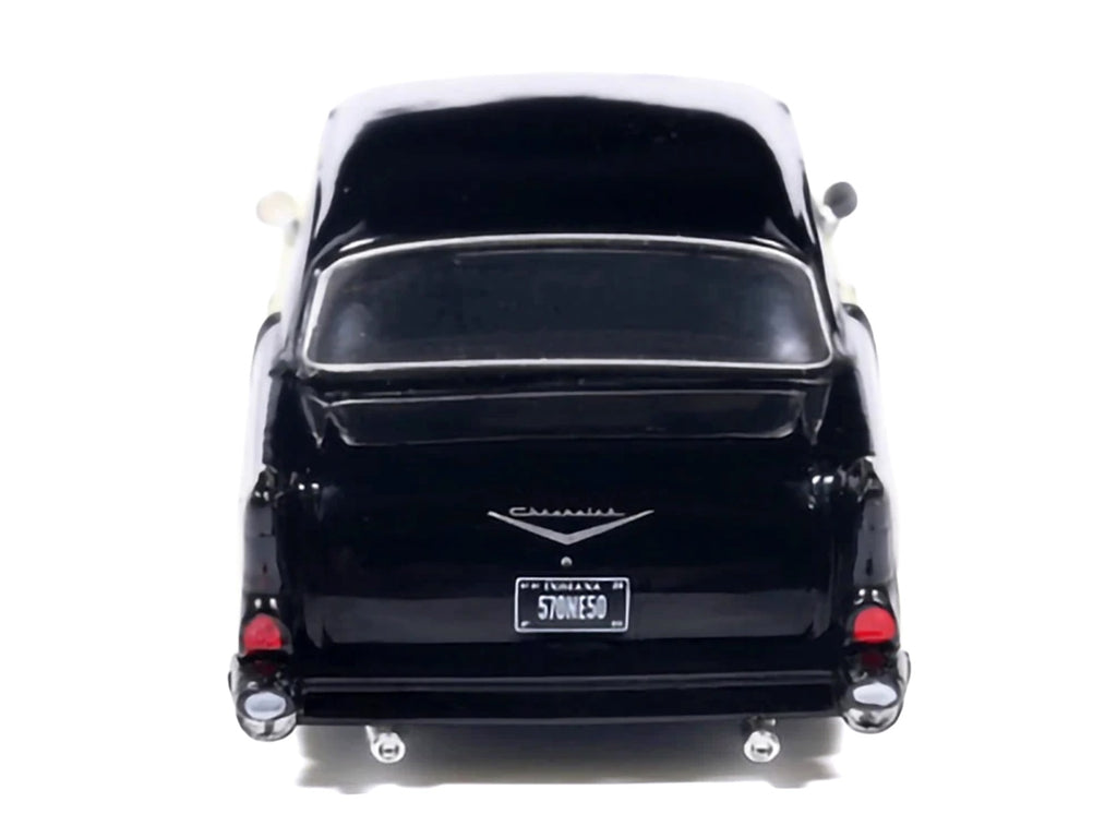 1957 Chevrolet One-Fifty Lowered Colonial Cream and Onyx Black 1/64 Diecast Model Car by IXO Models