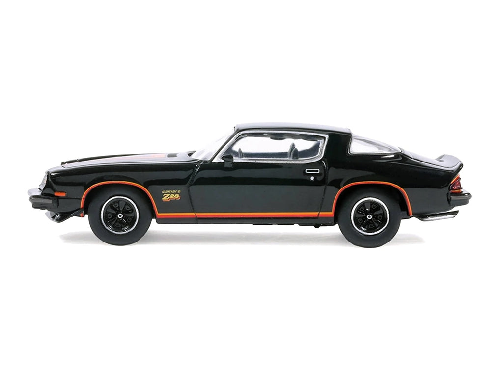 1977 Chevrolet Camaro Z28 Black with Stripes 1/64 Diecast Model Car by IXO Models
