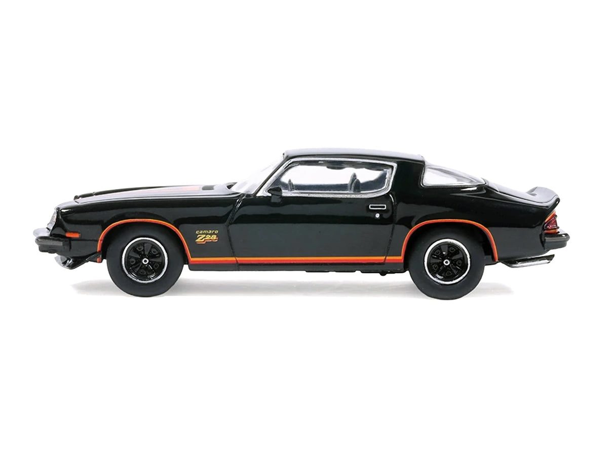 1977 Chevrolet Camaro Z28 Black with Stripes 1/64 Diecast Model Car by IXO Models