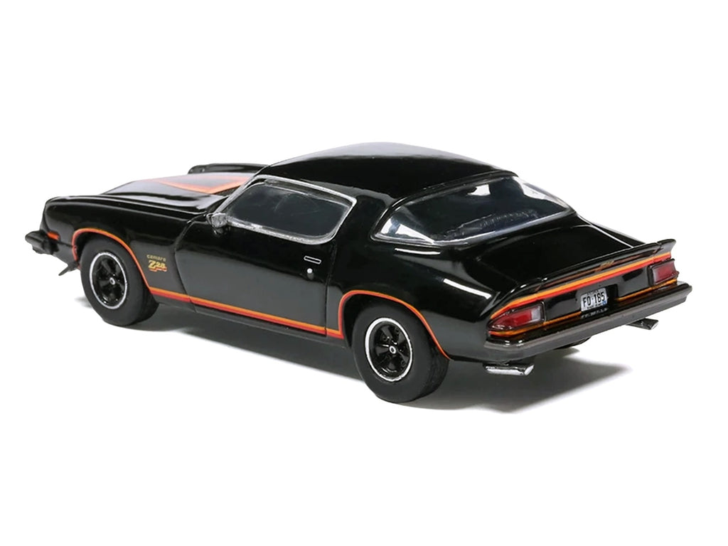 1977 Chevrolet Camaro Z28 Black with Stripes 1/64 Diecast Model Car by IXO Models