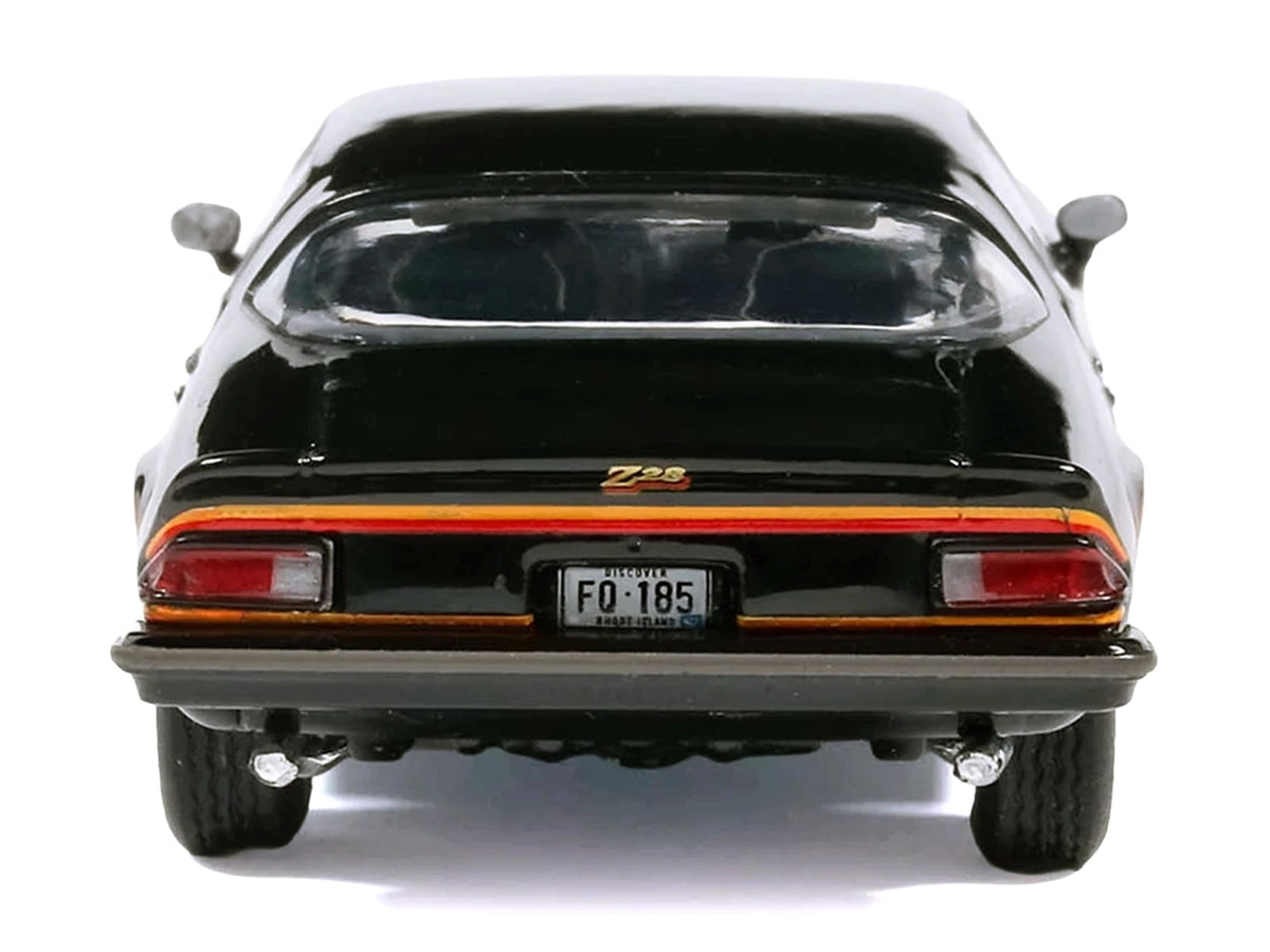 1977 Chevrolet Camaro Z28 Black with Stripes 1/64 Diecast Model Car by IXO Models