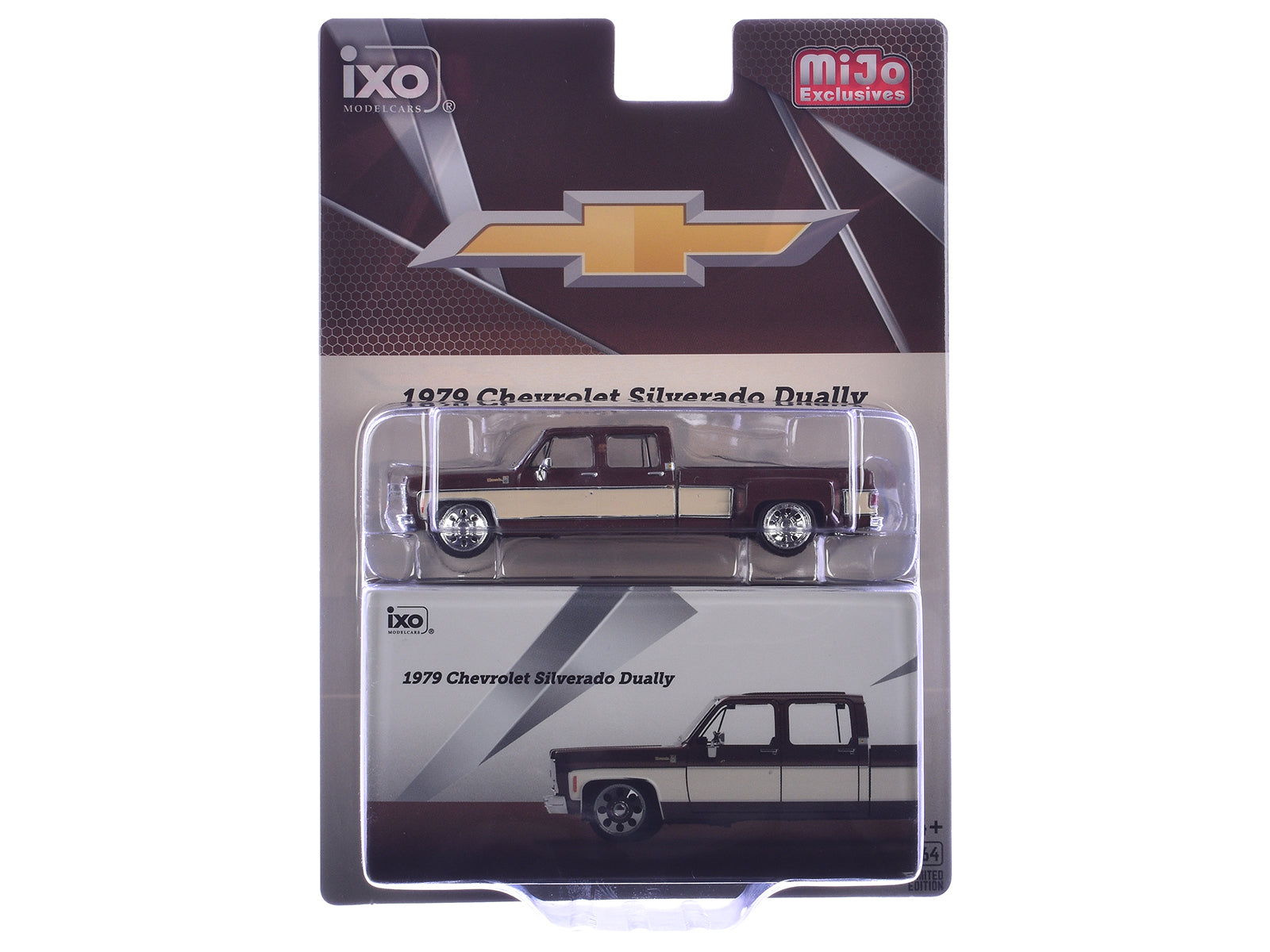 1979 Chevrolet Silverado C30 Crew Cab Dually Pickup Truck Cordova Brown with Santa Fe Tan Side Stripes Limited Edition 1/64 Diecast Model Car by IXO Models