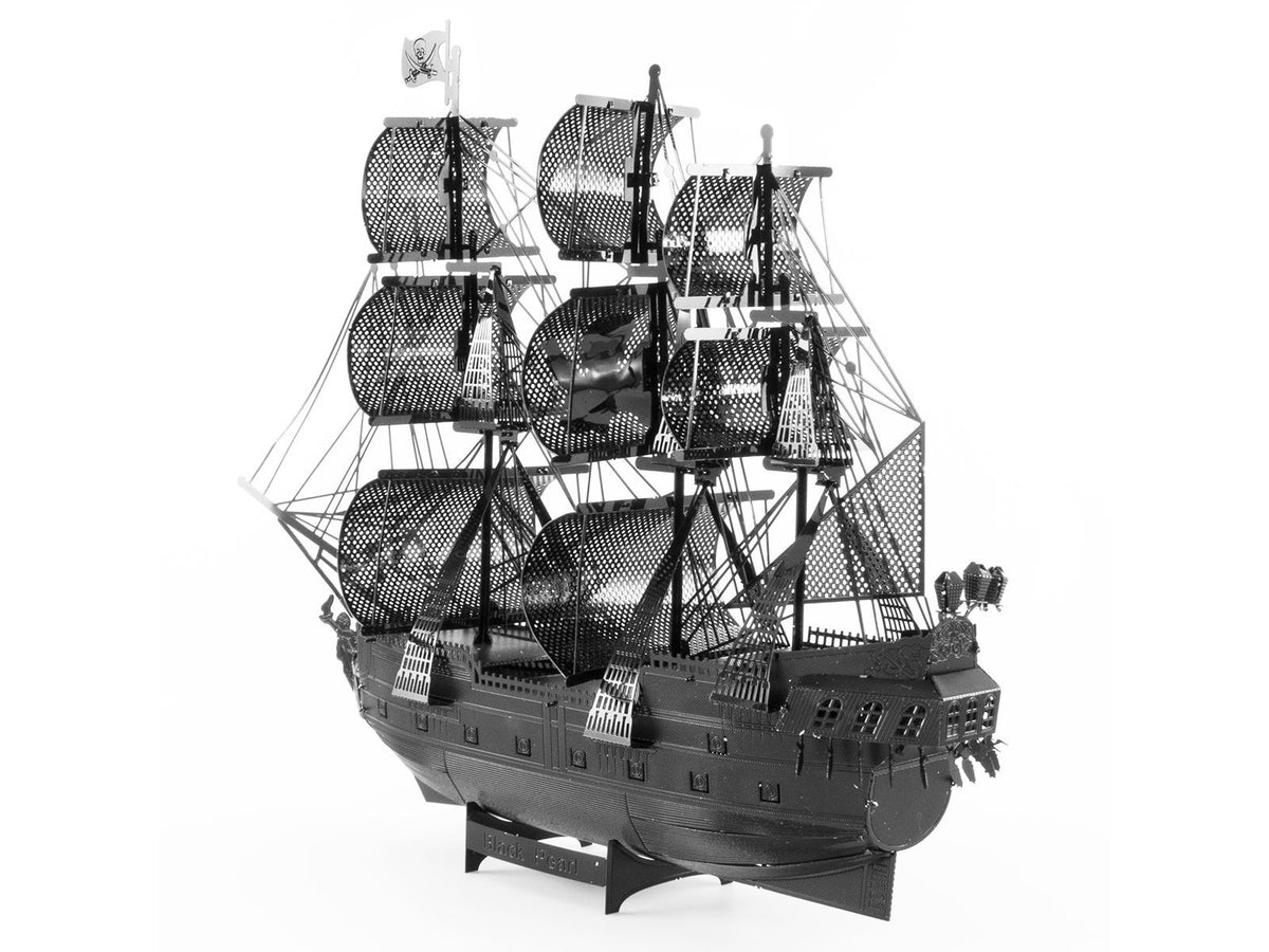 Model Kit Black Pearl Ship Black Version (Moderate Difficulty) Steel Model by Metal Earth - image 2