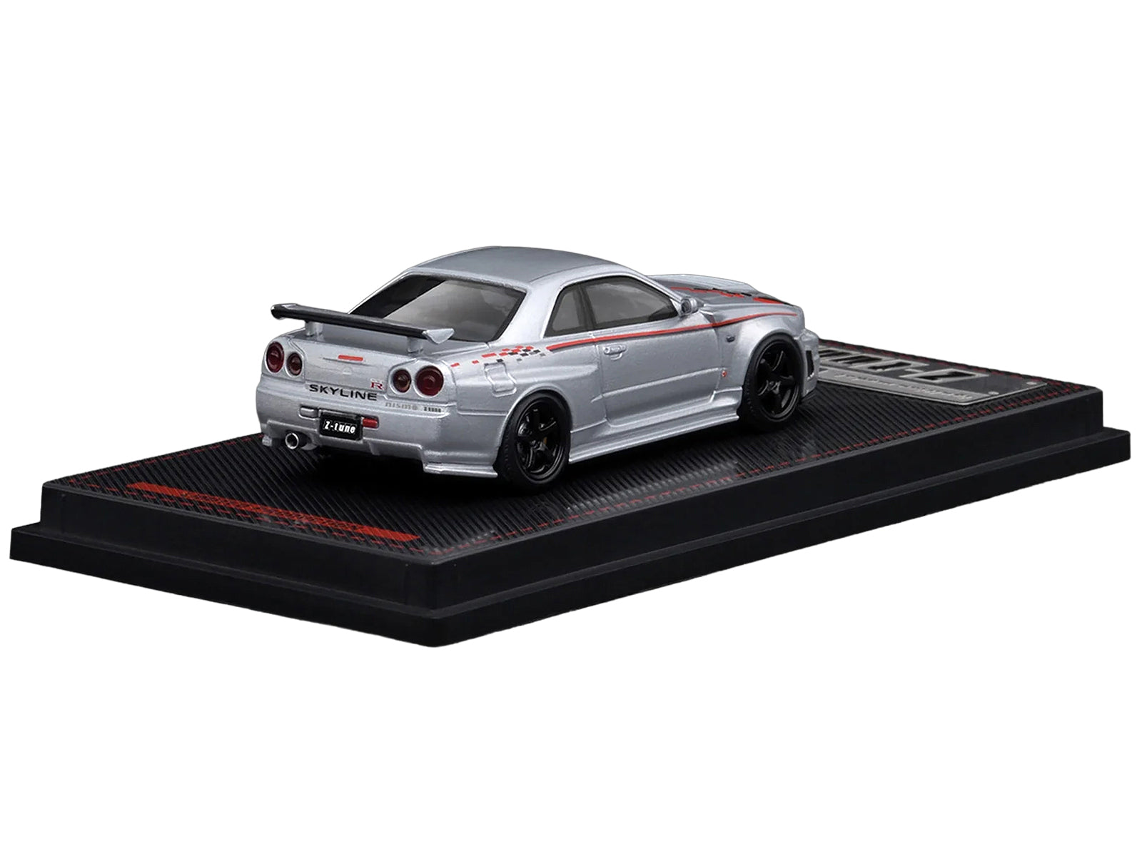 Nissan Skyline GT-R (BNR34) Z-Tune Nismo RHD (Right Hand Drive) Silver Metallic with Graphics 1/64 Diecast Model Car by Ignition Model - image 3