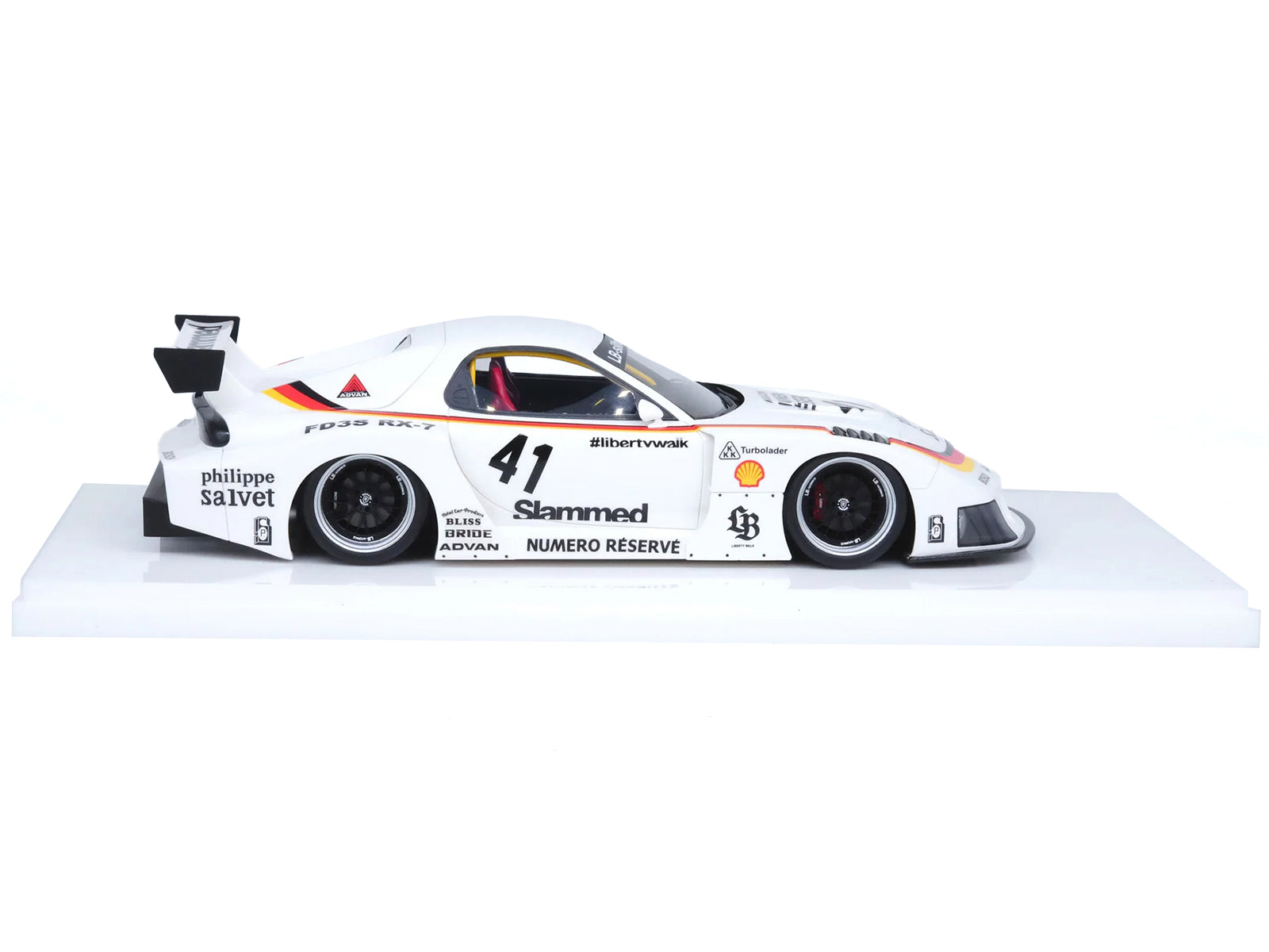 Mazda RX7 (FD3S) LB-Super Silhouette RHD (Right Hand Drive) #41 White with Stripes and Graphics 1/18 Model Car by Inno Models - image 2