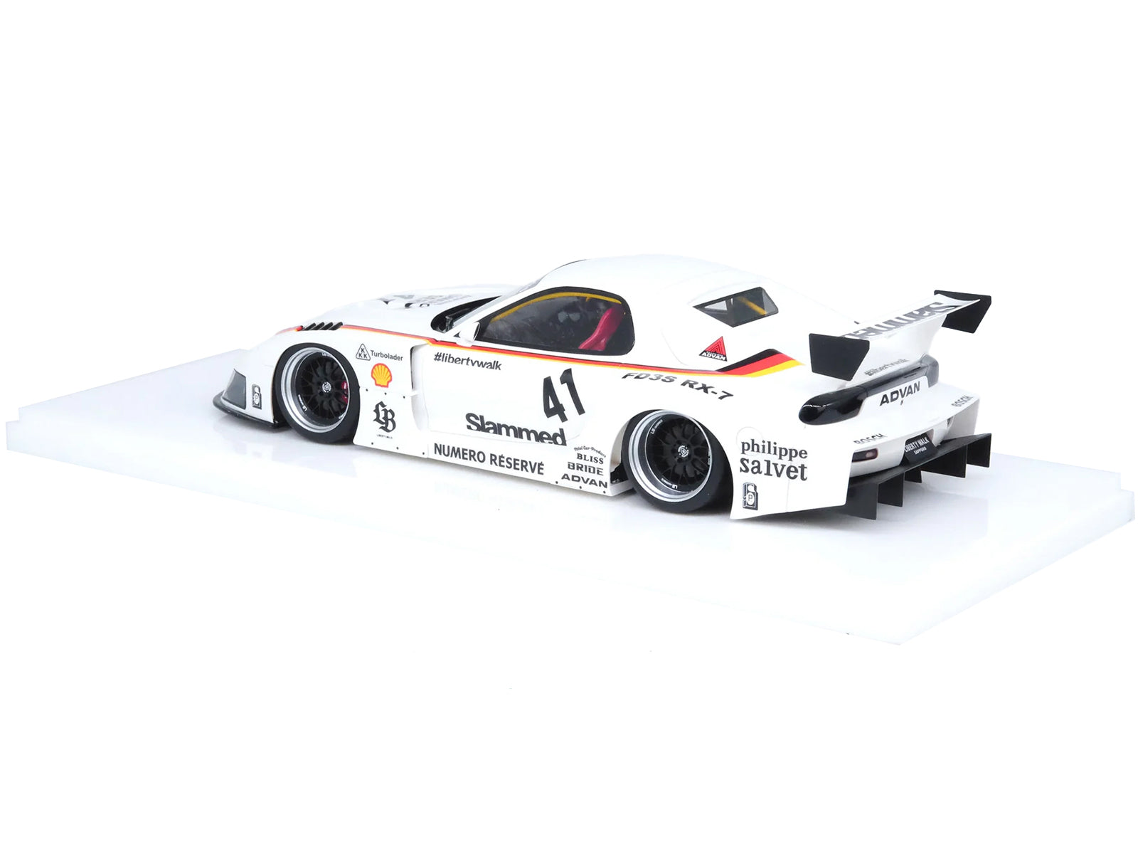 Mazda RX7 (FD3S) LB-Super Silhouette RHD (Right Hand Drive) #41 White with Stripes and Graphics 1/18 Model Car by Inno Models - image 3