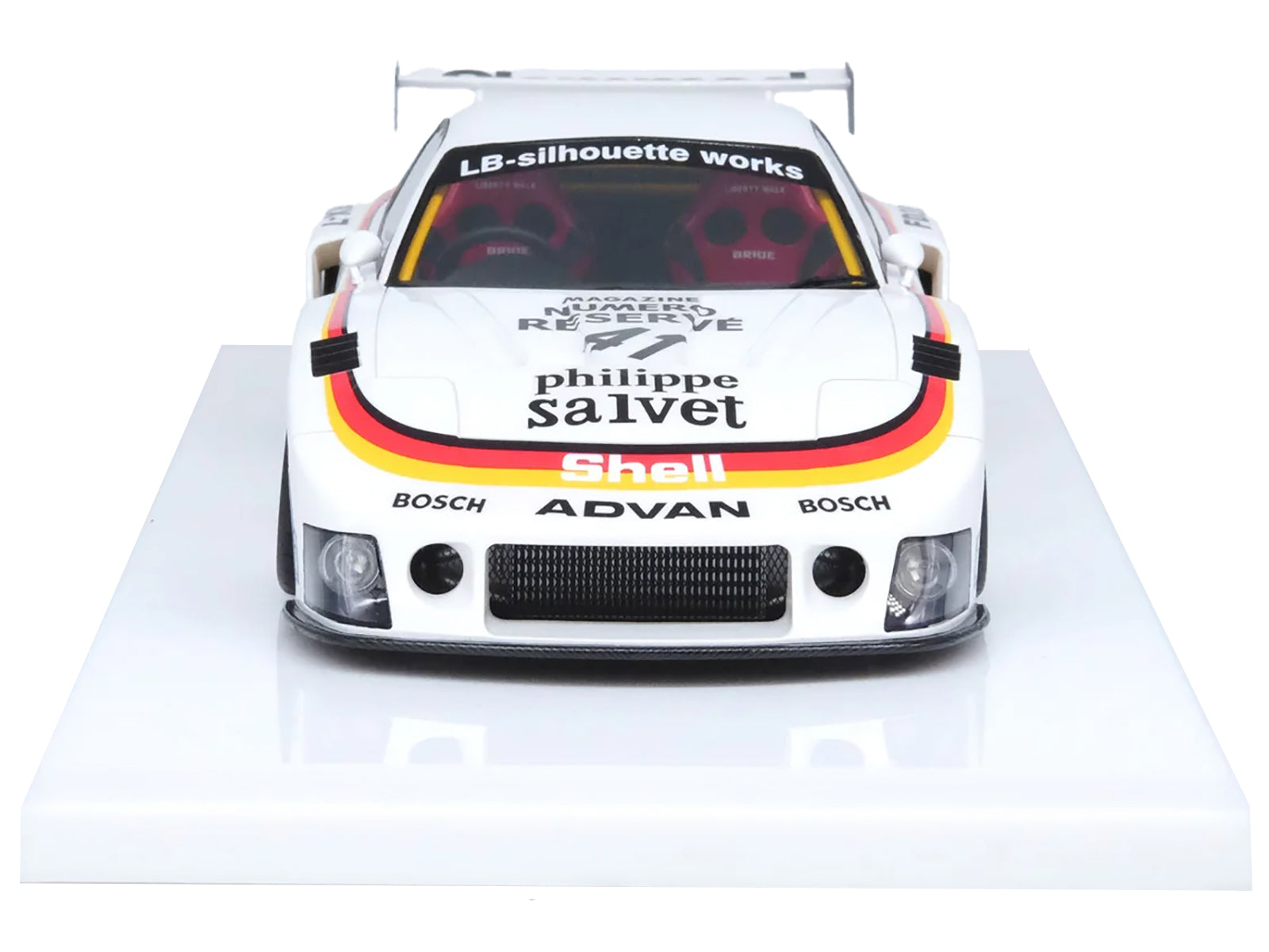 Mazda RX7 (FD3S) LB-Super Silhouette RHD (Right Hand Drive) #41 White with Stripes and Graphics 1/18 Model Car by Inno Models - image 4
