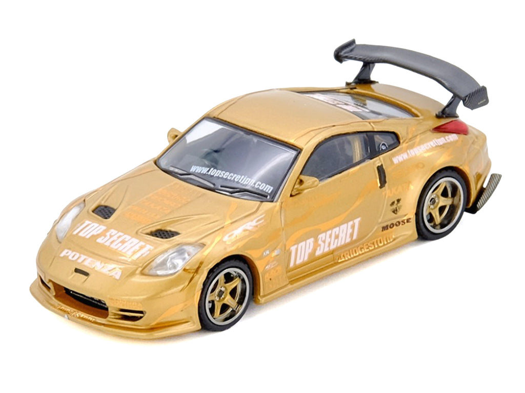 Nissan "Top Secret Thailand" 350Z RHD (Right Hand Drive) Gold Metallic with Graphics 1/64 Diecast Model Car by Inno Models