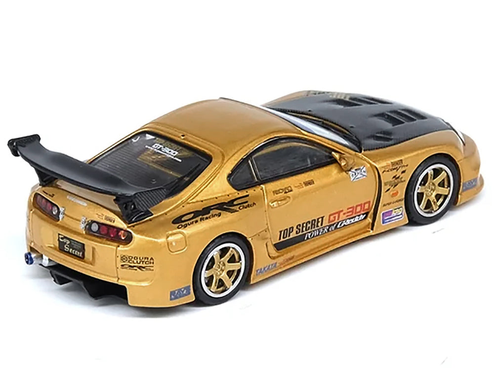 Toyota Supra (A80) "Top Secret" GT300 RHD (Right Hand Drive) Gold Metallic with Carbon Hood 1/64 Diecast Model Car by Inno Models - image 2