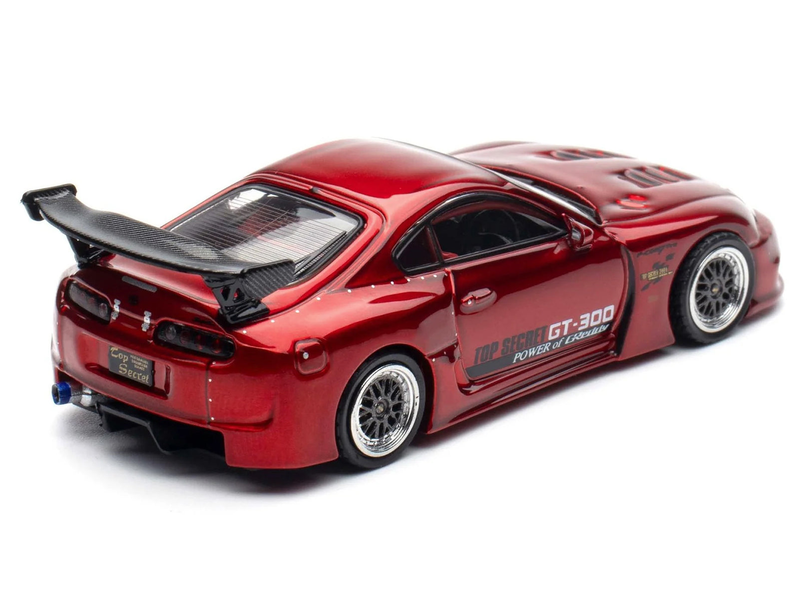 Toyota Supra (A80) "Top Secret" GT300 RHD (Right Hand Drive) Red Metallic 1/64 Diecast Model Car by Inno Models - image 3