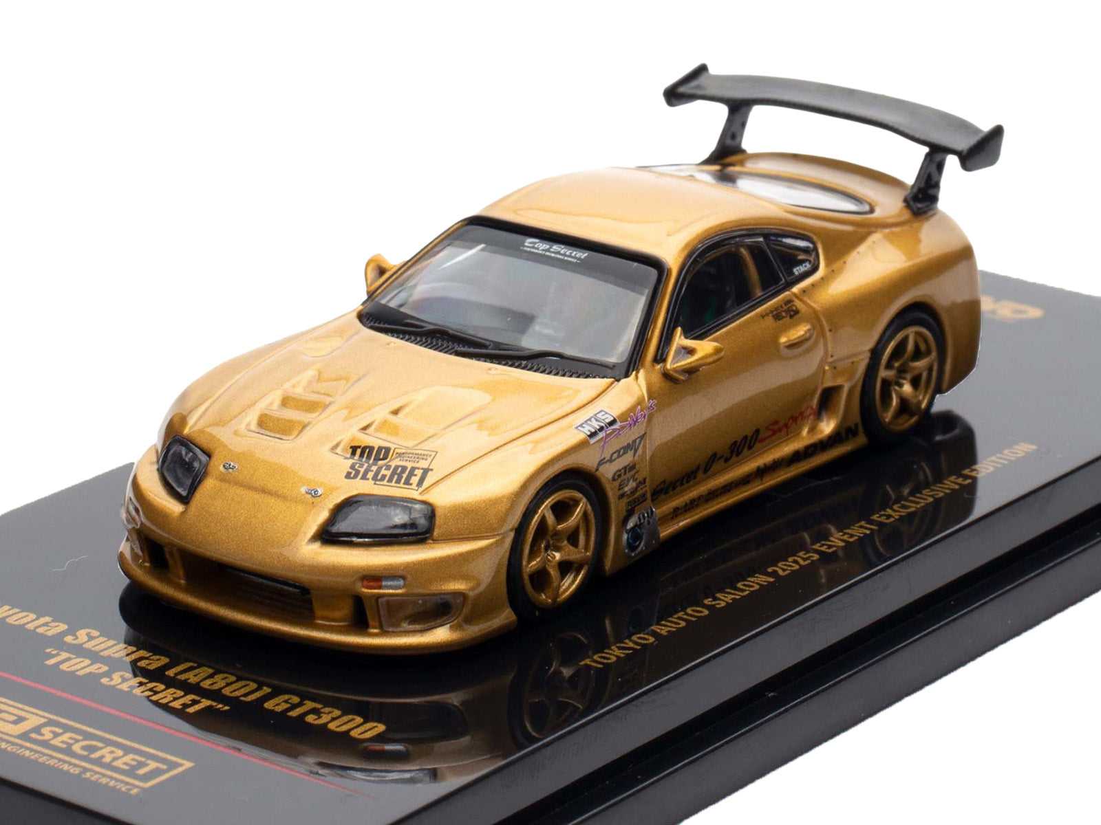 Toyota Supra (A80) "Top Secret" GT300 RHD (Right Hand Drive) Gold Metallic "Tokyo Auto Salon 2025 Event Exclusive" 1/64 Diecast Model Car by Inno Models - image 5