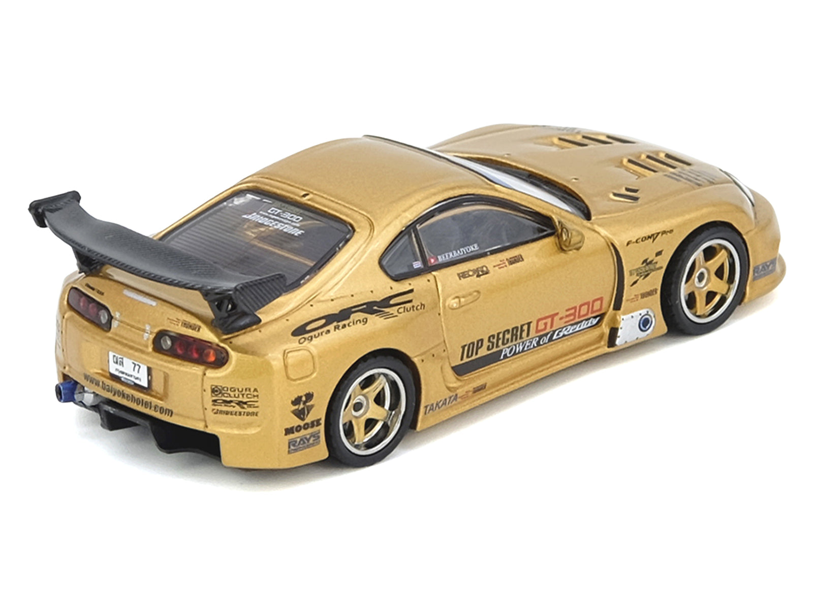 Toyota Supra (A80) "Top Secret Thailand" GT300 RHD (Right Hand Drive) Gold Metallic "Tokyo Auto Salon Kuala Lumpur 2025 Event Exclusive" 1/64 Diecast Model Car by Inno Models - image 4