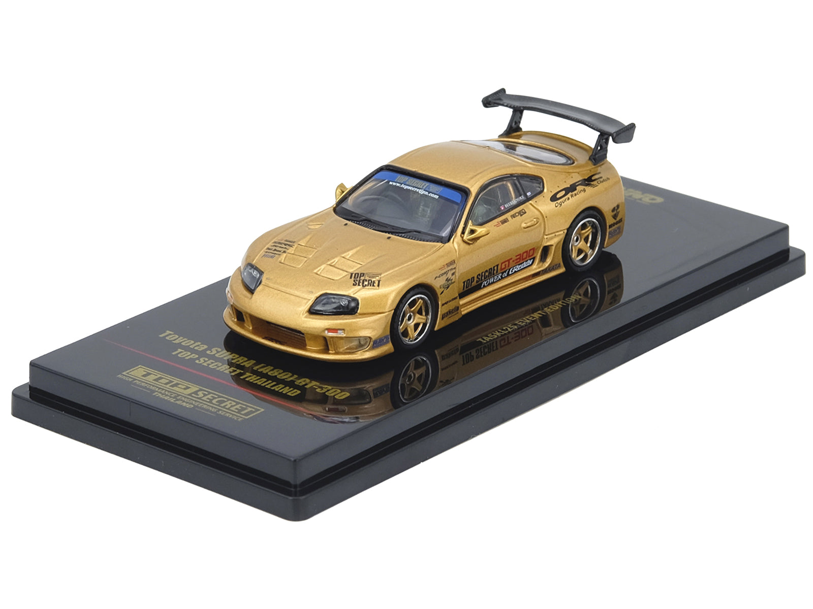 Toyota Supra (A80) "Top Secret Thailand" GT300 RHD (Right Hand Drive) Gold Metallic "Tokyo Auto Salon Kuala Lumpur 2025 Event Exclusive" 1/64 Diecast Model Car by Inno Models - image 5