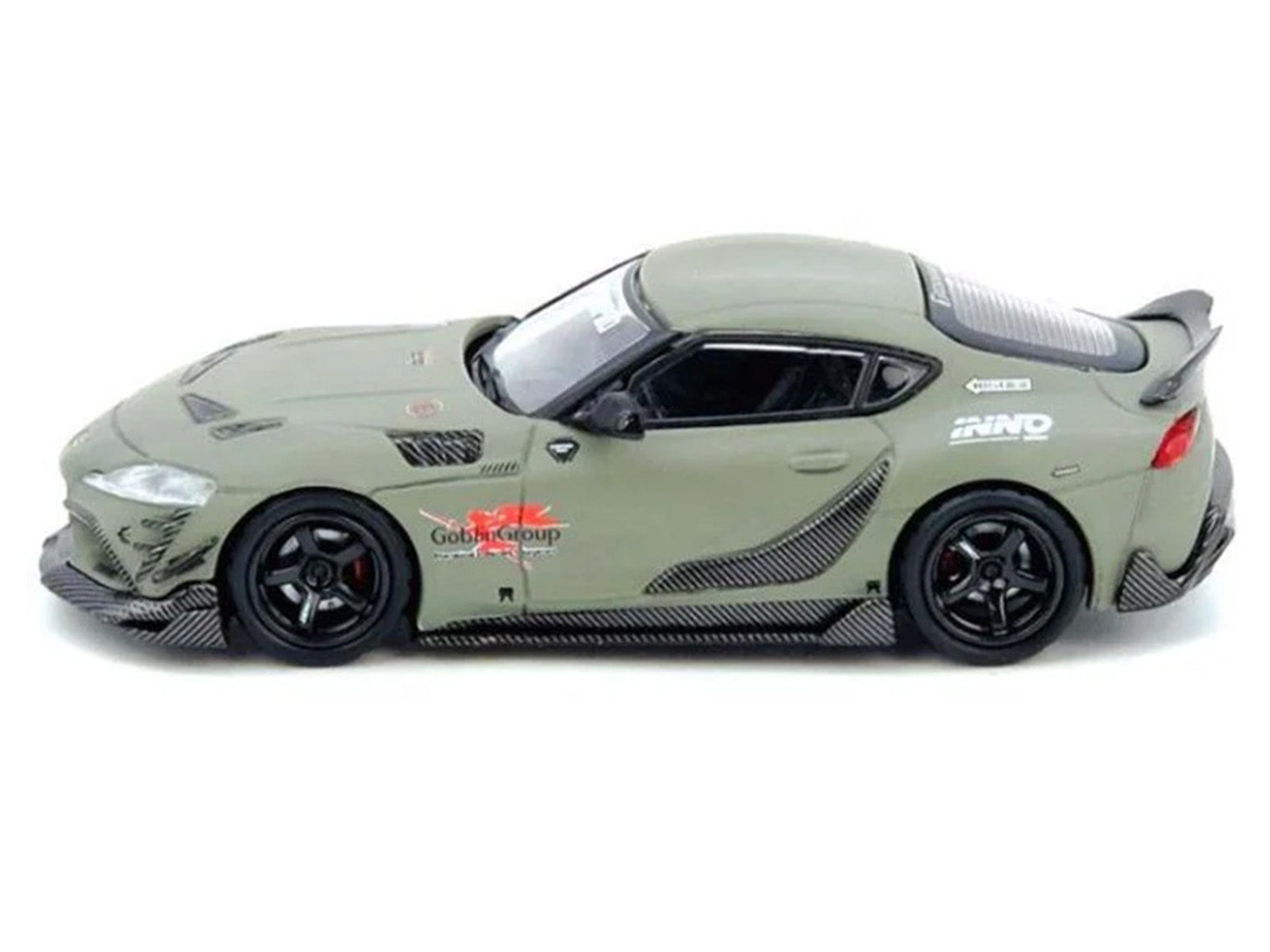 Toyota Supra (A90) "DarwinPro" Matt Green with Carbon Accents 1/64 Diecast Model Car by Inno Models - image 2
