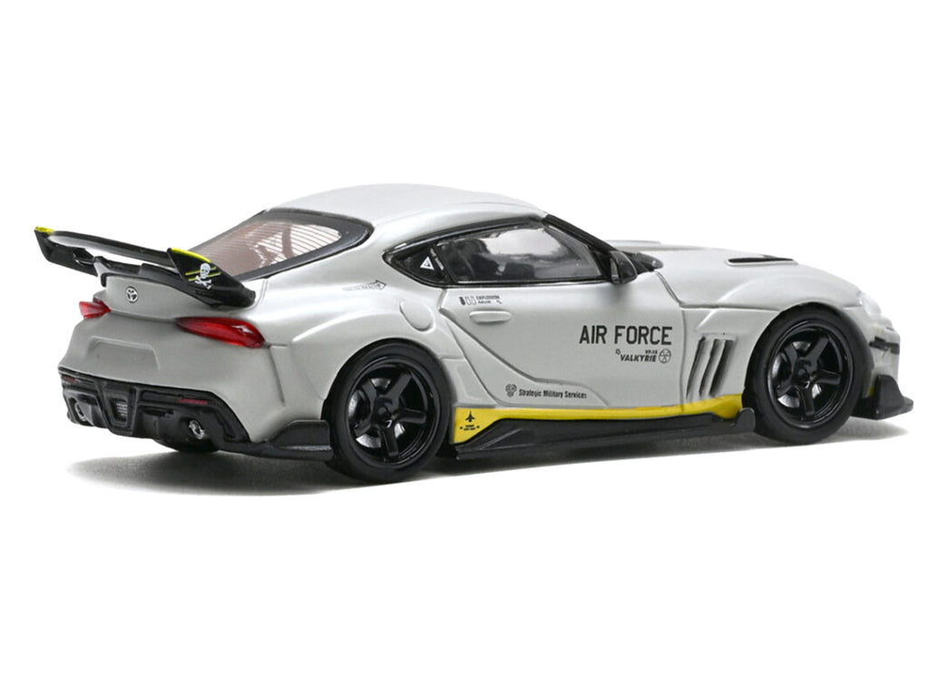 Toyota Supra (A90) WBK DarwinPro "Air Force" Matt Gray with Carbon Accents 1/64 Diecast Model Car by Inno Models