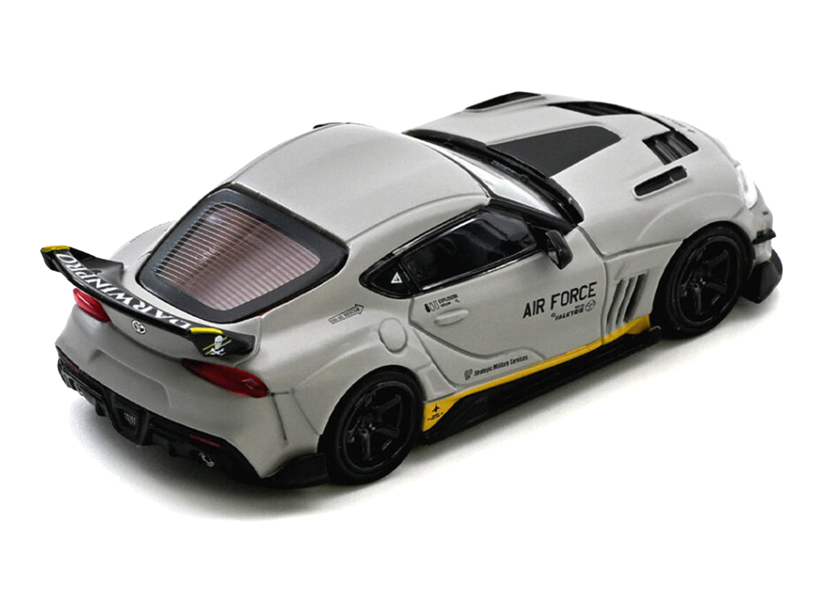 Toyota Supra (A90) WBK DarwinPro "Air Force" Matt Gray with Carbon Accents 1/64 Diecast Model Car by Inno Models