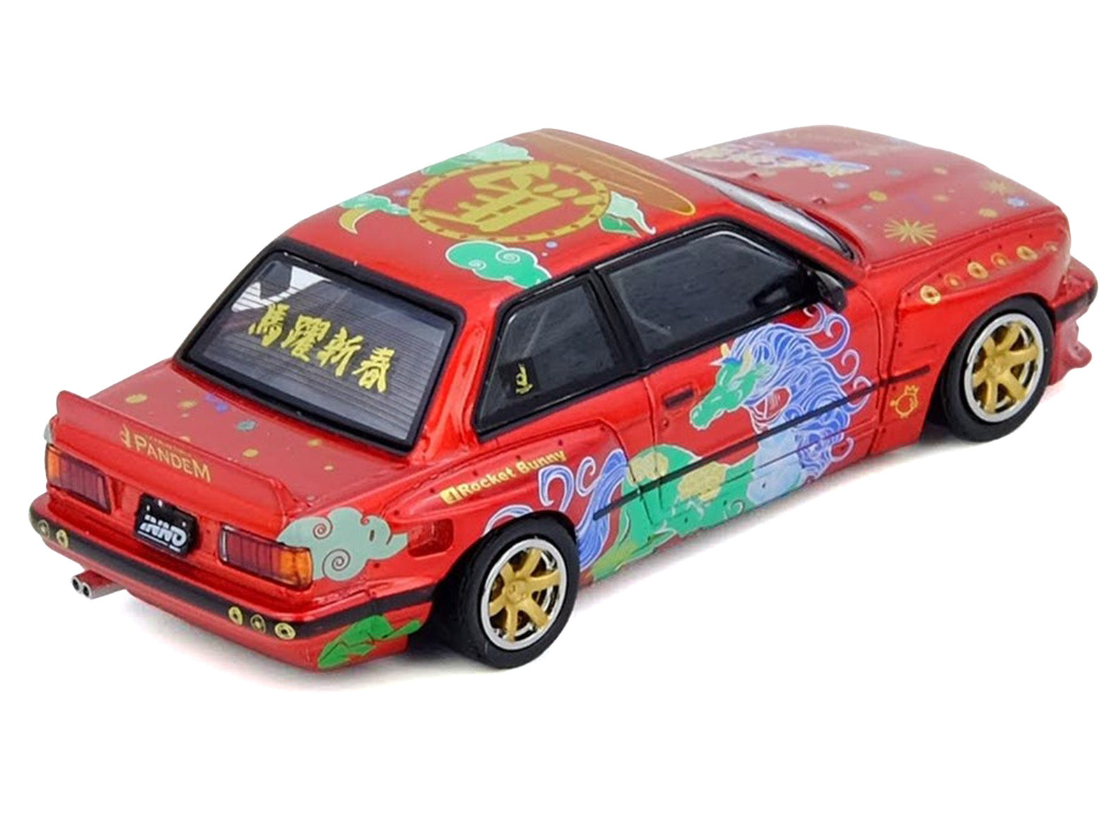 Pandem Rocket Bunny E30 "Year of the Horse - Chinese New Year 2026 Special Edition" Red Metallic with Graphics Limited Edition to 8888 pieces Worldwide 1/64 Diecast Model Car by Inno Models - image 3
