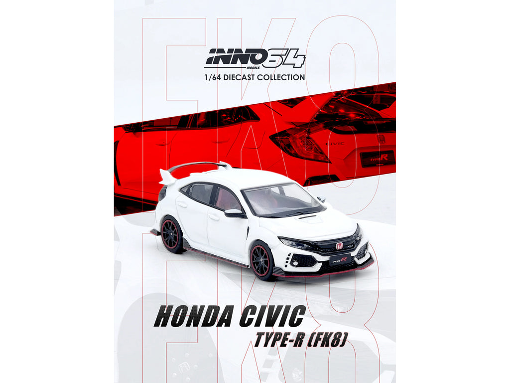 Honda Civic Type R (FK8) RHD (Right Hand Drive) White 1/64 Diecast Model Car by Inno Models - image 3