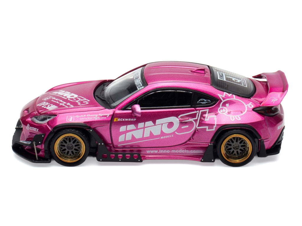 Toyota GR86 "Pandem Rocket Bunny" RHD (Right Hand Drive) Pink Metallic with Graphics "APA XPO 2025 Event Exclusive" 1/64 Diecast Model Car by Inno Models - image 3