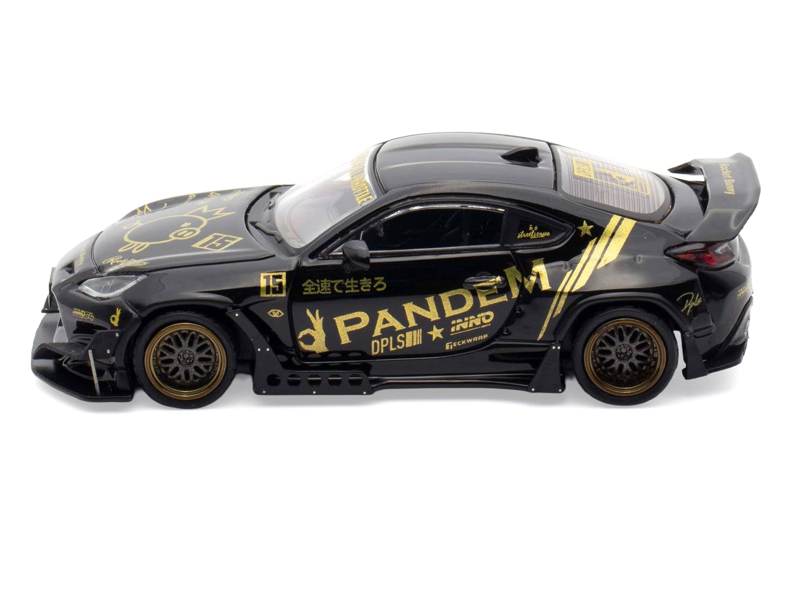 Toyota GR86 "Pandem" RHD (Right Hand Drive) Black with Gold Graphics "Hobby Expo China 2025 Event Exclusive" 1/64 Diecast Model Car by Inno Models - image 3