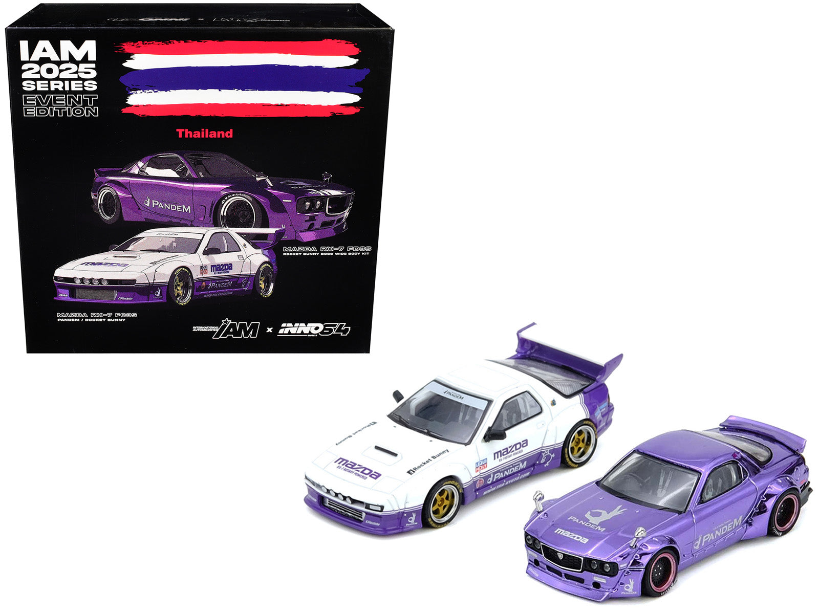 International Automotive Modified (IAM) "2025 Thailand" Box Set of 2 Pieces 1/64 Diecast Model Cars by Inno Models