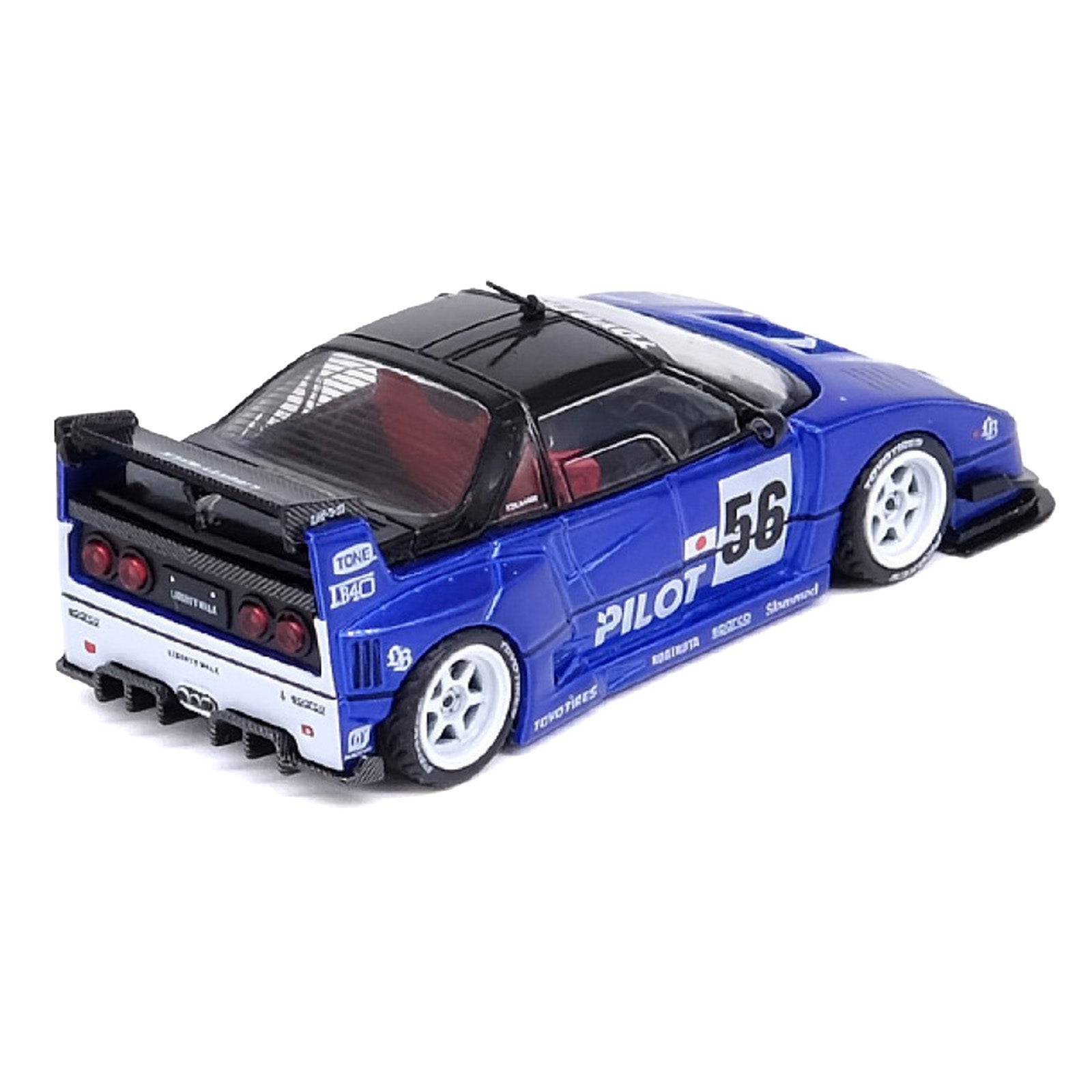 Mazda AZ-1 Liberty Walk LB40 RHD (Right Hand Drive) #56 "Pilot" Blue with Black Top 1/64 Diecast Model Car by Inno Models - image 3