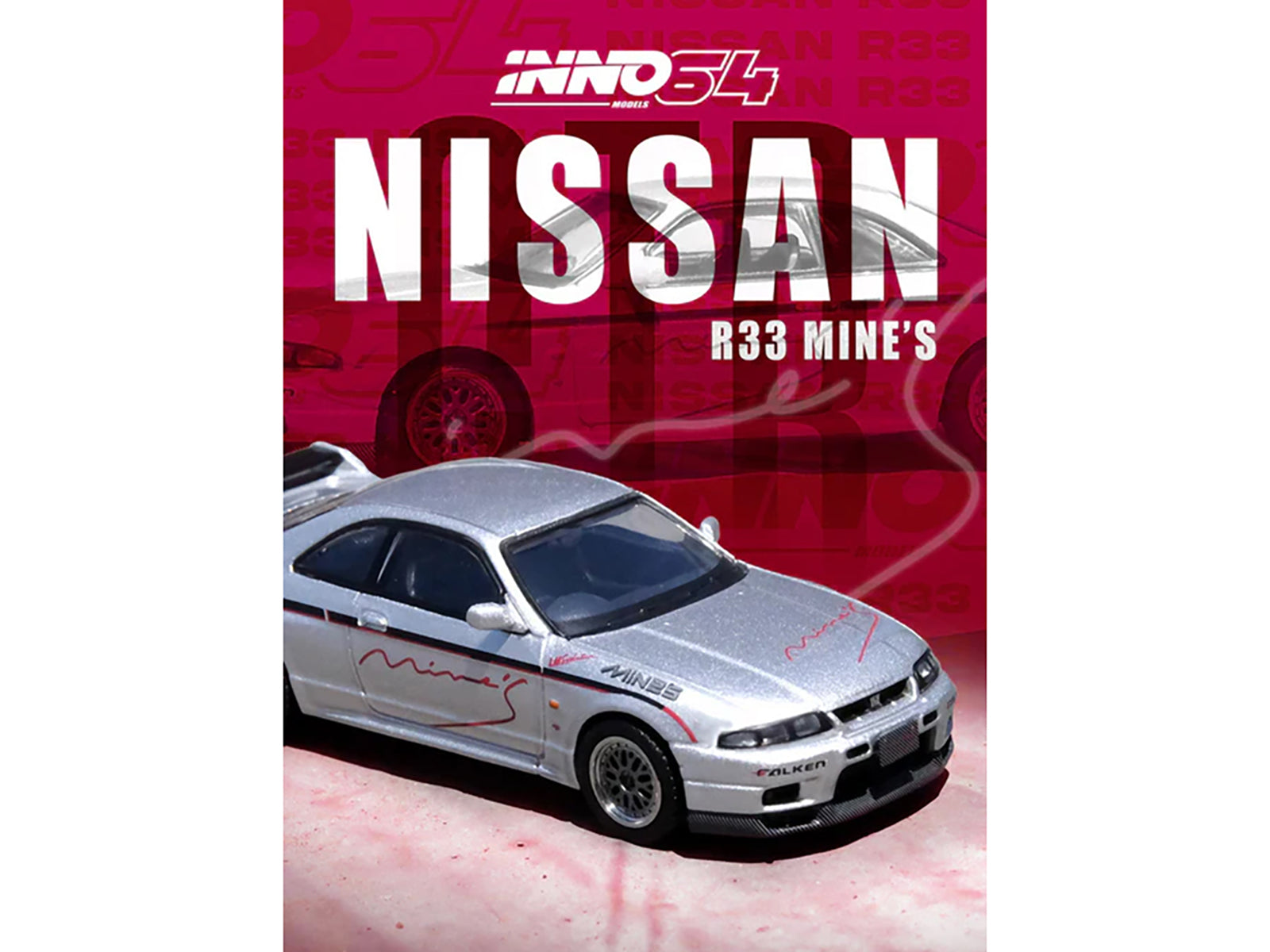 Nissan Skyline GT-R N1 (R33) RHD (Right Hand Drive) "Tuned by Mine's" Silver 1/64 Diecast Model Car by Inno Models - image 3