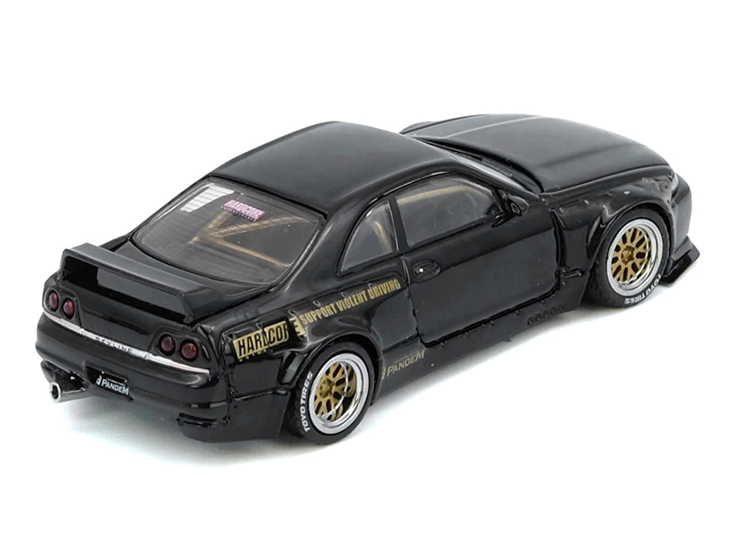 Nissan Skyline GT-R (BCNR33) RHD (Right Hand Drive) "Pandem - Rocket Bunny" Black 1/64 Diecast Model Car by Inno Models - image 3