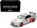 Nissan Skyline GT-R (R34) RHD (Right Hand Drive) #65 "Black Crow" White with Black Pinstripes "Singapore Diecast Expo 2025 Event Edition" 1/64 Diecast Model Car by Inno Models