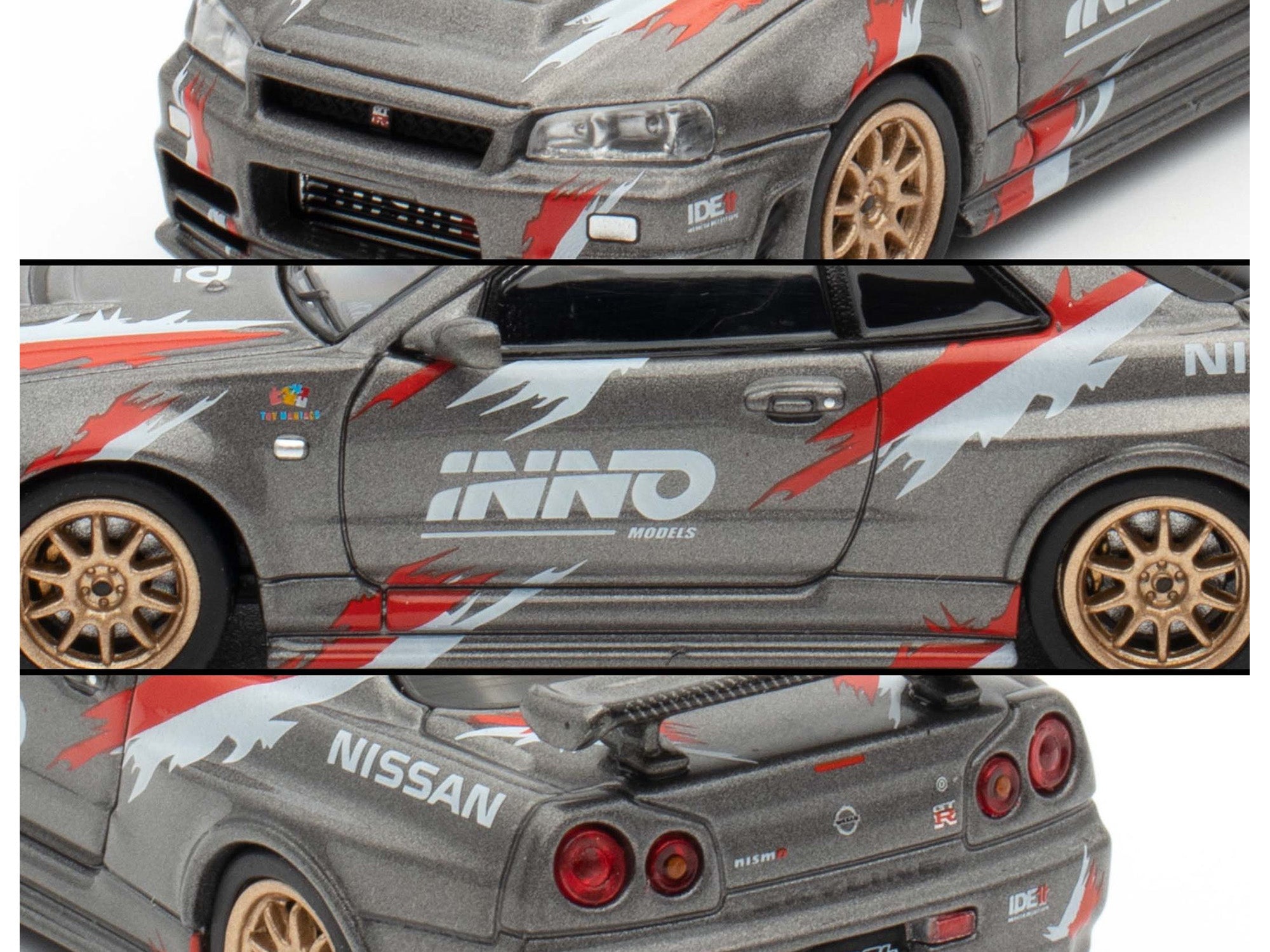 Nissan Skyline GT-R (R34) Z-Tune RHD (Right Hand Drive) Gray Metallic with Graphics "Indonesia Diecast Expo 2024 Exclusive Edition" 1/64 Diecast Model Car by Inno Models - image 2