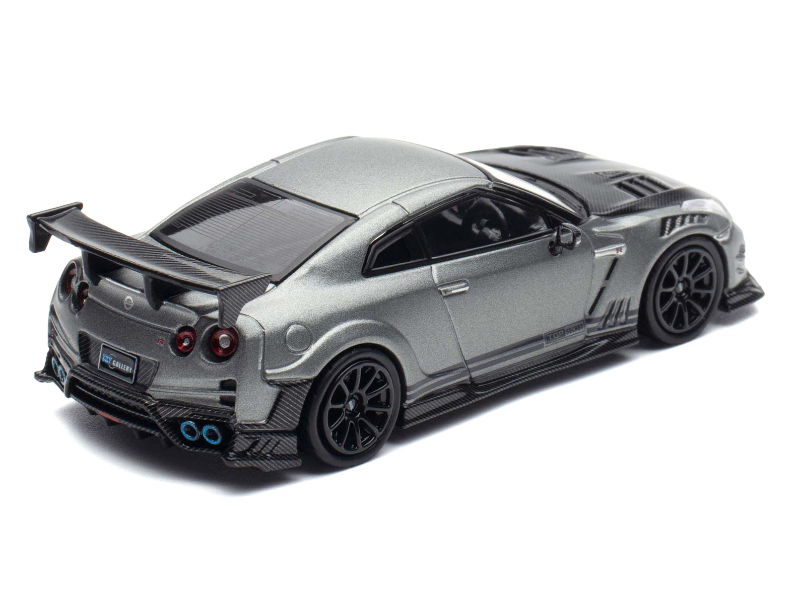 Nissan GT-R (R35) "Top Secret" RHD (Right Hand Drive) Gray Metallic with Carbon Hood "IAM Bangkok 2025 Event Edition" 1/64 Diecast Model Car by Inno Models - image 4