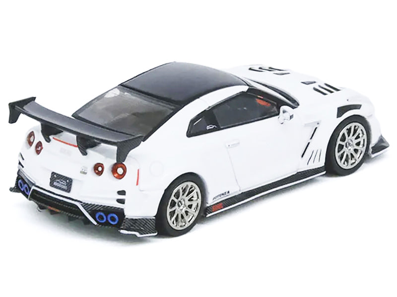 Nissan GT-R (R35) "Top Secret" RHD (Right Hand Drive) White with Black Top "Tokyo Auto Salon 2021" 1/64 Diecast Model Car by Inno Models - image 2