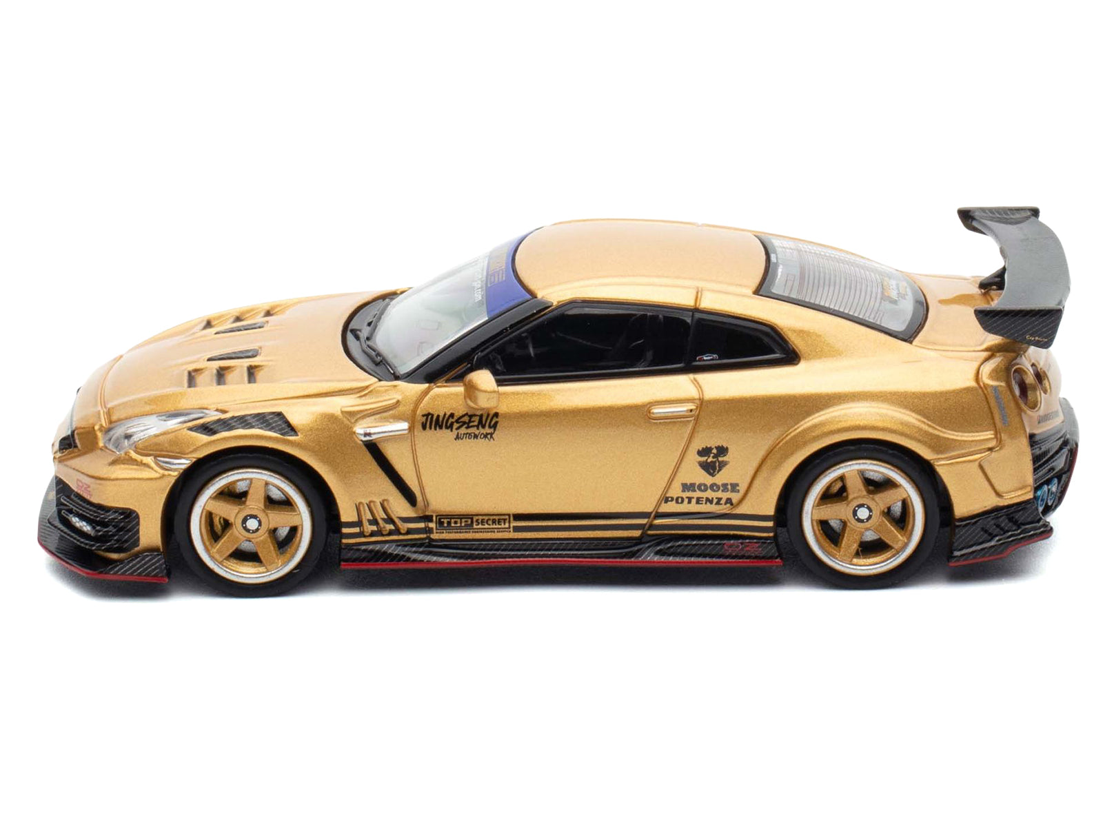 Nissan GT-R (R35) Top Secret Thailand RHD (Right Hand Drive) Gold Metallic "Thailand Diecast Expo 2025 Event Edition" 1/64 Diecast Model Car by Inno Models - image 3