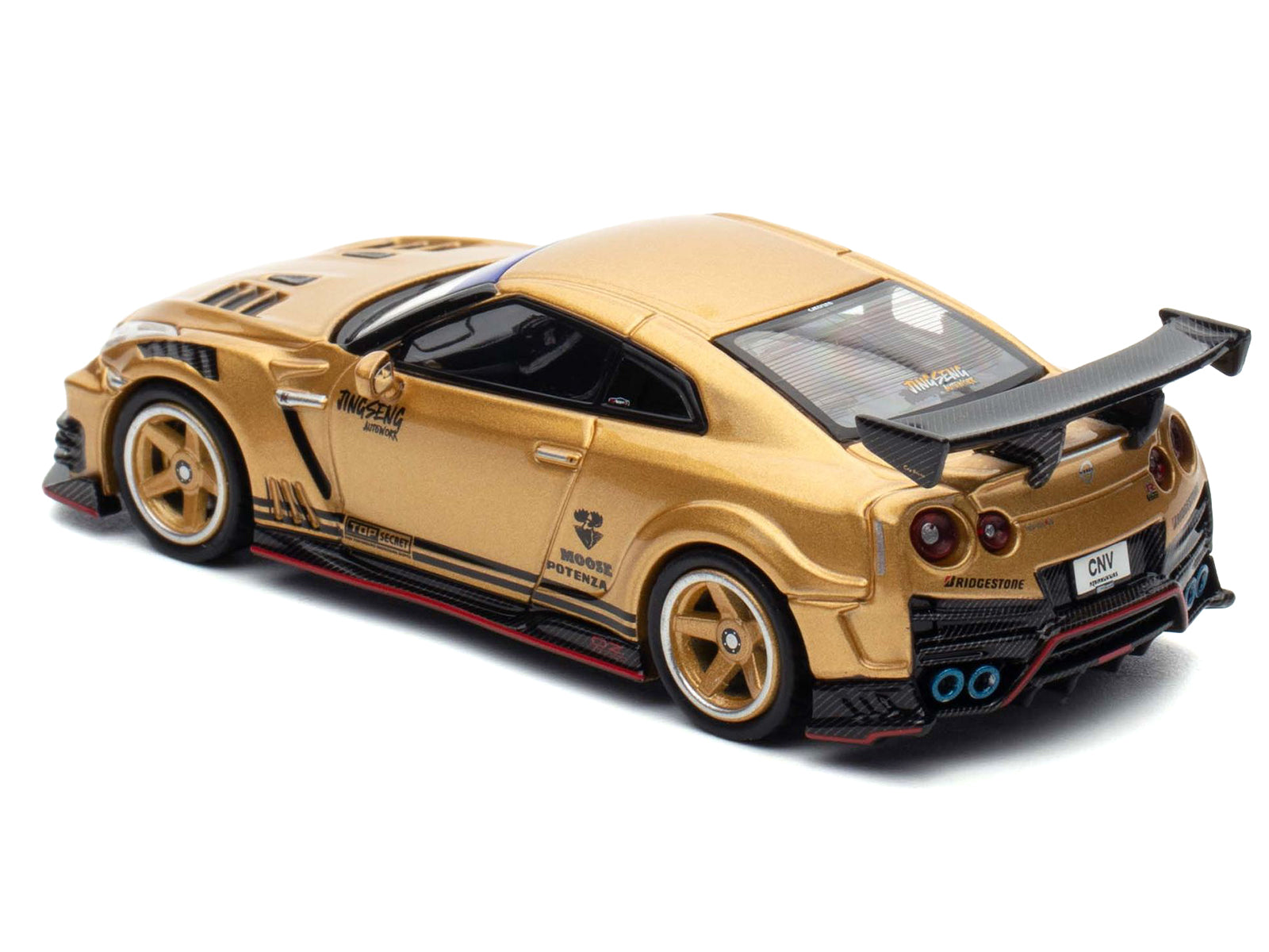 Nissan GT-R (R35) Top Secret Thailand RHD (Right Hand Drive) Gold Metallic "Thailand Diecast Expo 2025 Event Edition" 1/64 Diecast Model Car by Inno Models - image 5