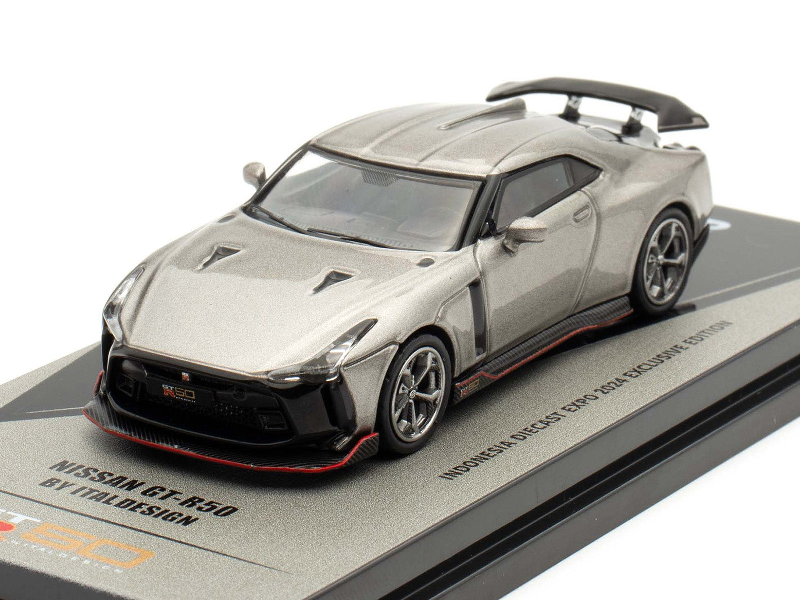 Nissan GT-R50 By ItalDesign Gray Metallic "Indonesia Diecast Expo 2024 Exclusive Edition" 1/64 Diecast Model Car by Inno Models - image 5