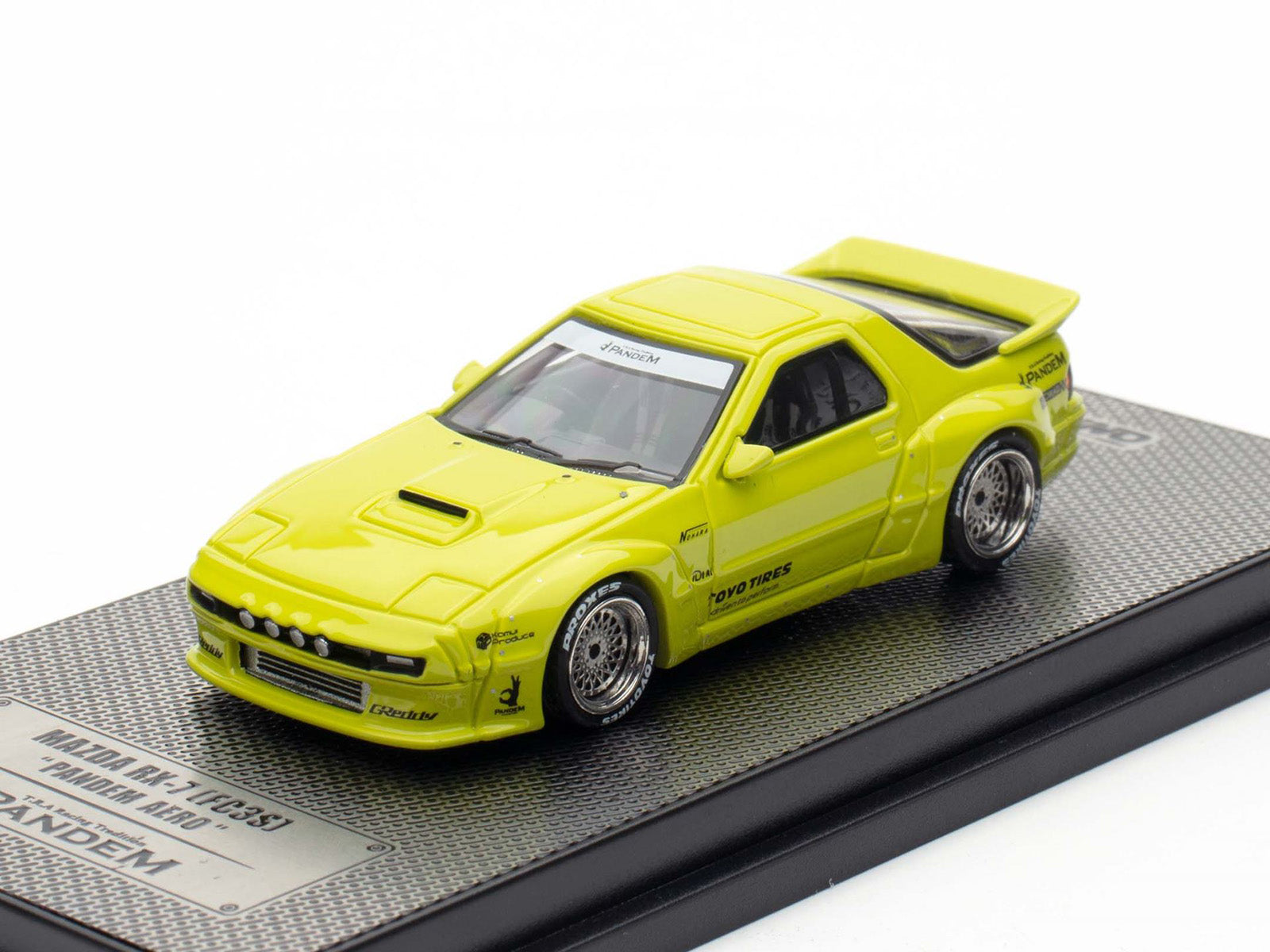 Mazda RX-7 (FC3S) "Pandem Aero" RHD (Right Hand Drive) Lime Green "The Model Car Show Malaysia 2025 Event Edition" 1/64 Diecast Model Car by Inno Models - image 5