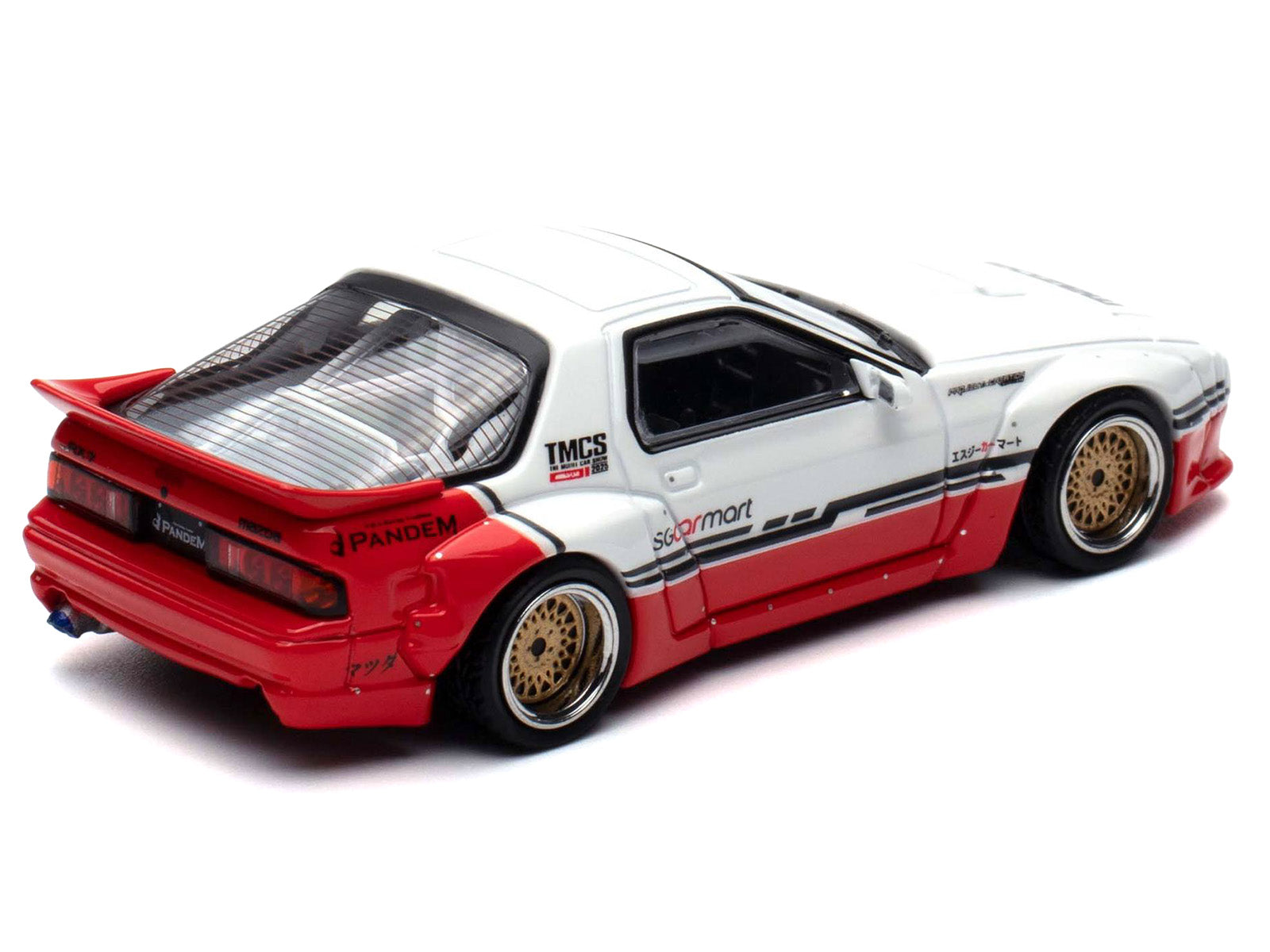 Mazda RX-7 (FC3S) "Pandem Rocket Bunny" White and Red with Black Stripes "The Model Car Show Singapore 2025 Event Edition" 1/64 Diecast Model Car by Inno Models - image 4