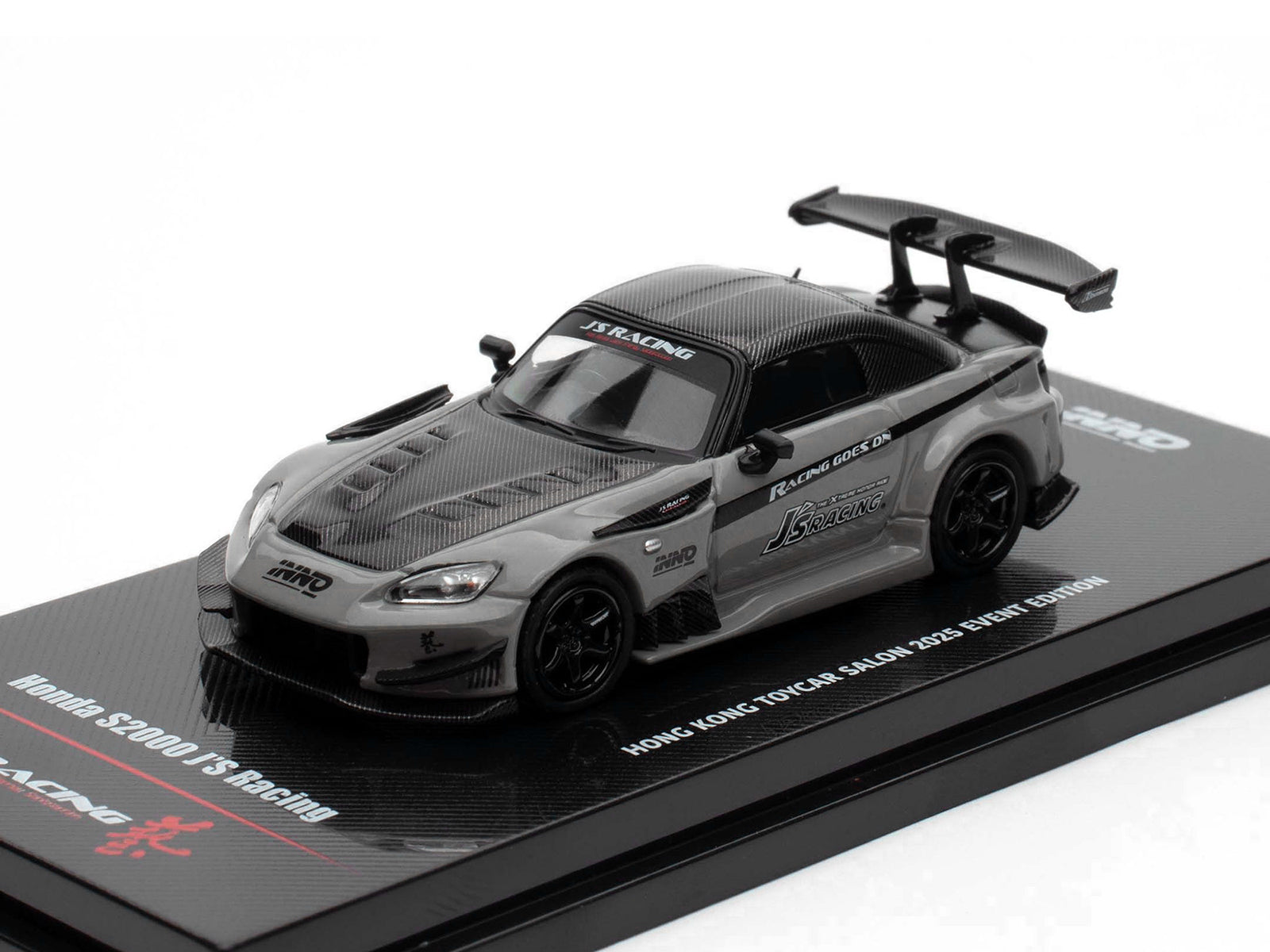 Honda S2000 RHD (Right Hand Drive) "J's Racing" Gray with Carbon Hood and Top "Hong Kong Toycar Salon 2025 Event Edition" 1/64 Diecast Model Car by Inno Models - image 4