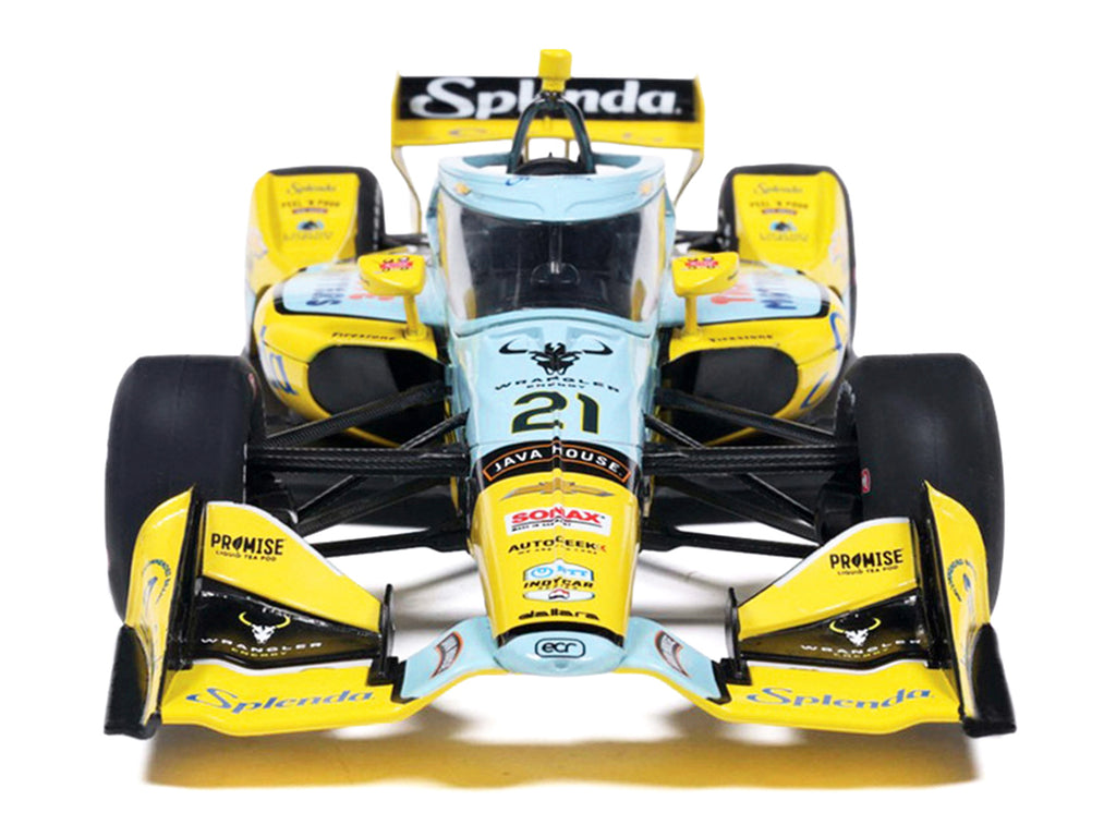 Dallara IndyCar #21 Christian Rasmussen "Splenda" Ed Carpenter Racing (Road Course Configuration) "NTT IndyCar Series" (2026) 1/18 Diecast Model Car by IXO Models - image 4
