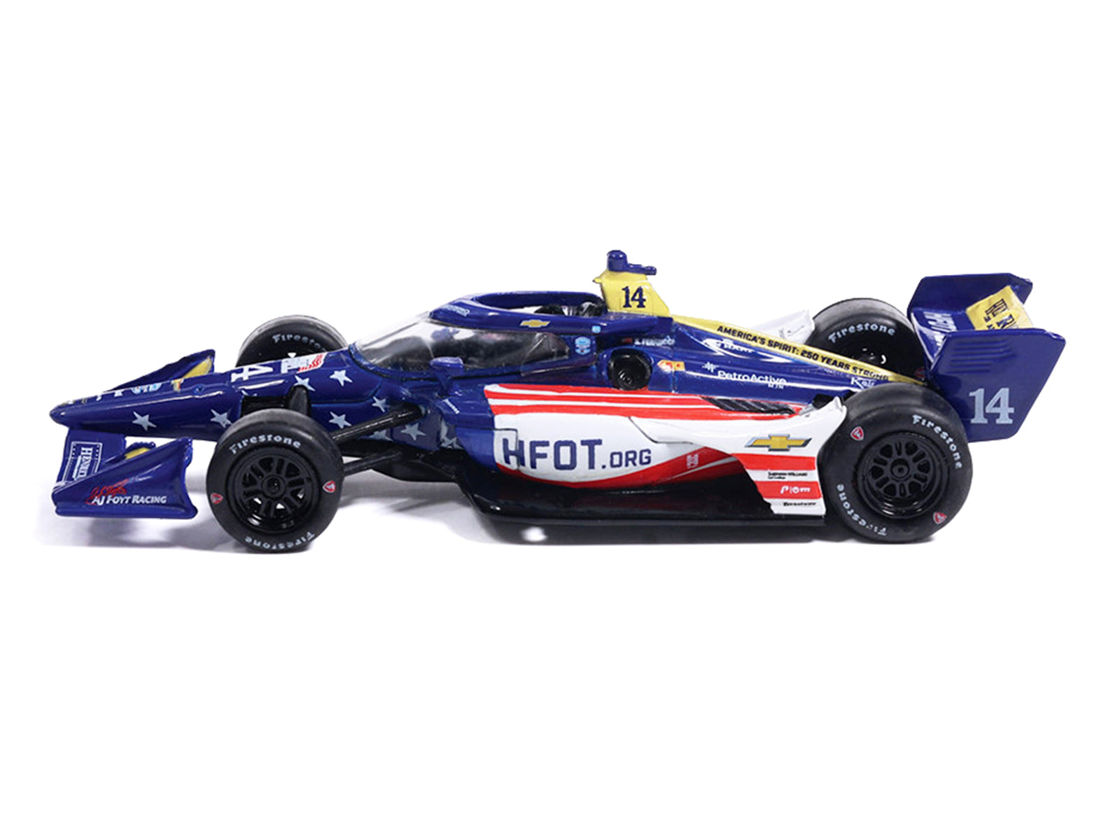 Dallara IndyCar #14 Santino Ferrucci "HFOT.Org" AJ Foyt Racing (Road Course Configuration) "NTT IndyCar Series" (2026) 1/64 Diecast Model Car by IXO Models - image 2