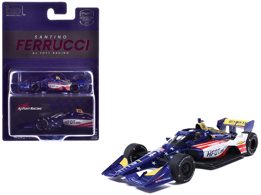 Dallara IndyCar #14 Santino Ferrucci "HFOT.Org" AJ Foyt Racing (Road Course Configuration) "NTT IndyCar Series" (2026) 1/64 Diecast Model Car by IXO Models