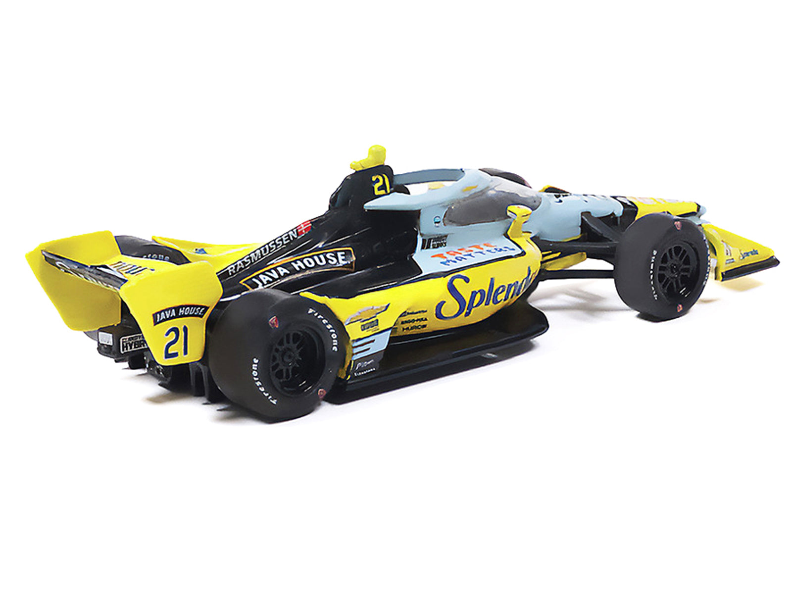Dallara IndyCar #21 Christian Rasmussen "Splenda" Ed Carpenter Racing (Road Course Configuration) "NTT IndyCar Series" (2026) 1/64 Diecast Model by IXO Models - image 3