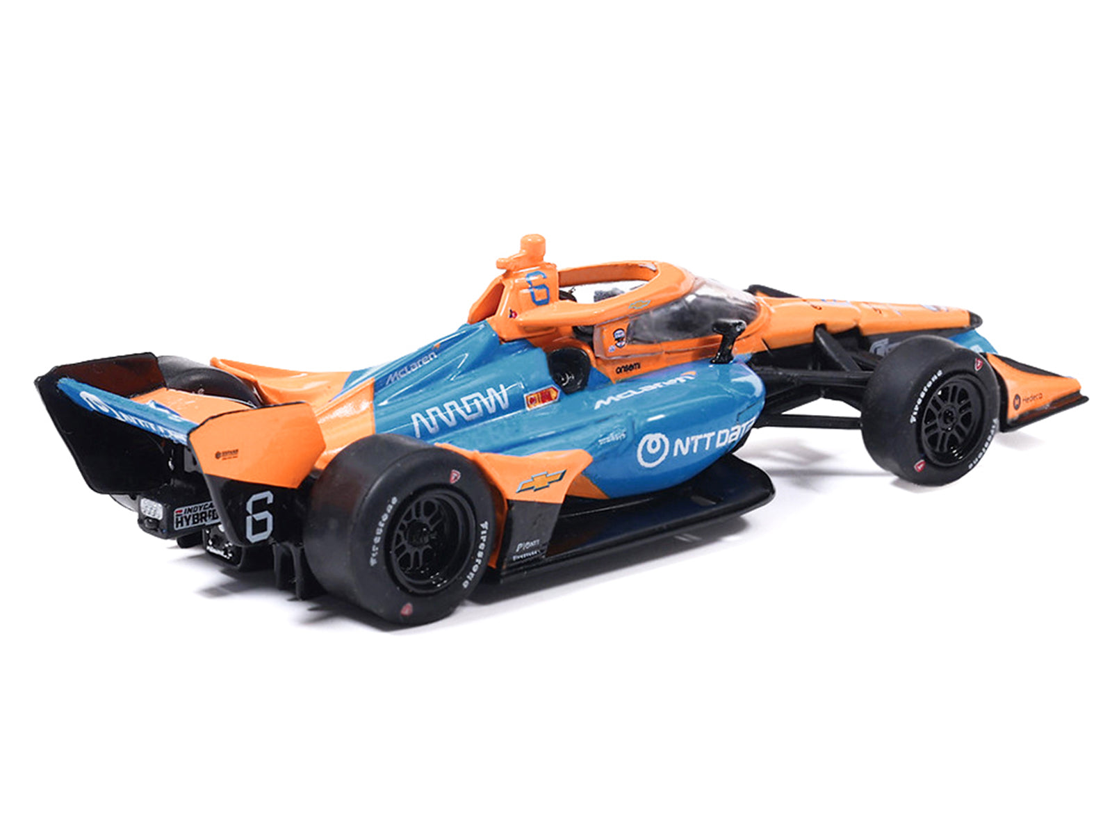 Dallara IndyCar #6 Nolan Siegel "NTT Data" Arrow McLaren IndyCar Team (Road Course Configuration) "NTT IndyCar Series" (2026) 1/64 Diecast Model by IXO Models - image 3