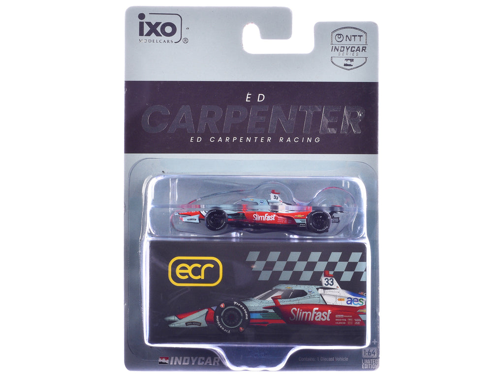 Dallara IndyCar #33 Ed Carpenter "Slim Fast" Ed Carpenter Racing (Road Course Configuration) "NTT IndyCar Series" (2026) 1/64 Diecast Model Car by IXO Models - image 3