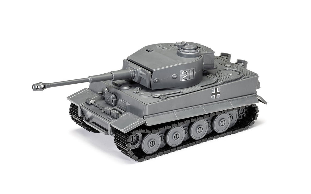 Skill 1 Model Kit Tiger I Tank "German Army" Snap Together Painted Plastic Model Tank Kit 1/35 Scale by Airfix Quickbuild - image 2