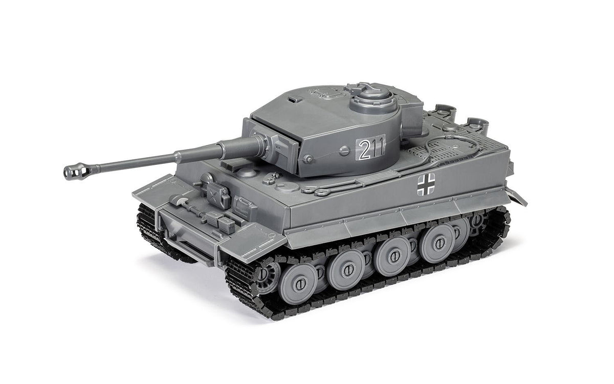 Skill 1 Model Kit Tiger I Tank "German Army" Snap Together Painted Plastic Model Tank Kit 1/35 Scale by Airfix Quickbuild - image 2
